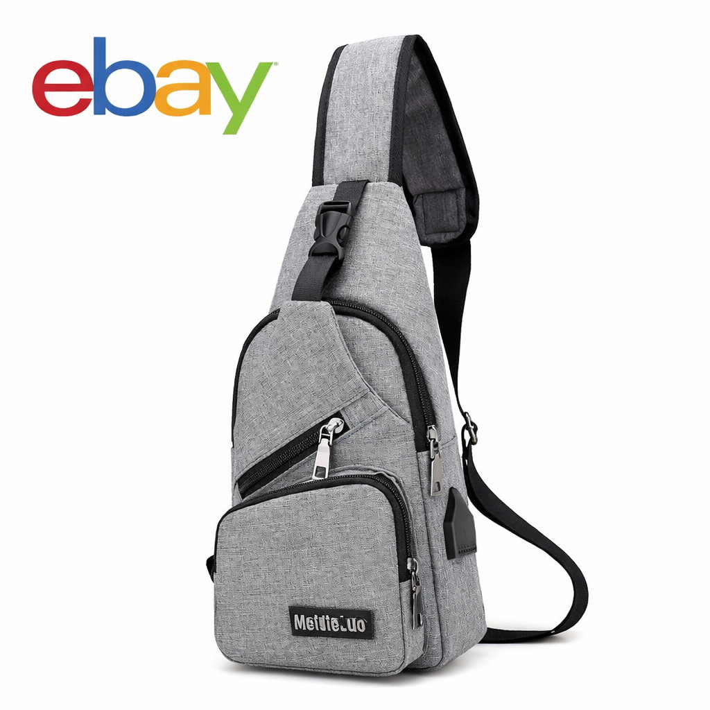 USB Charging Canvas Chest Bag Crossbody Travel – Free Shipping