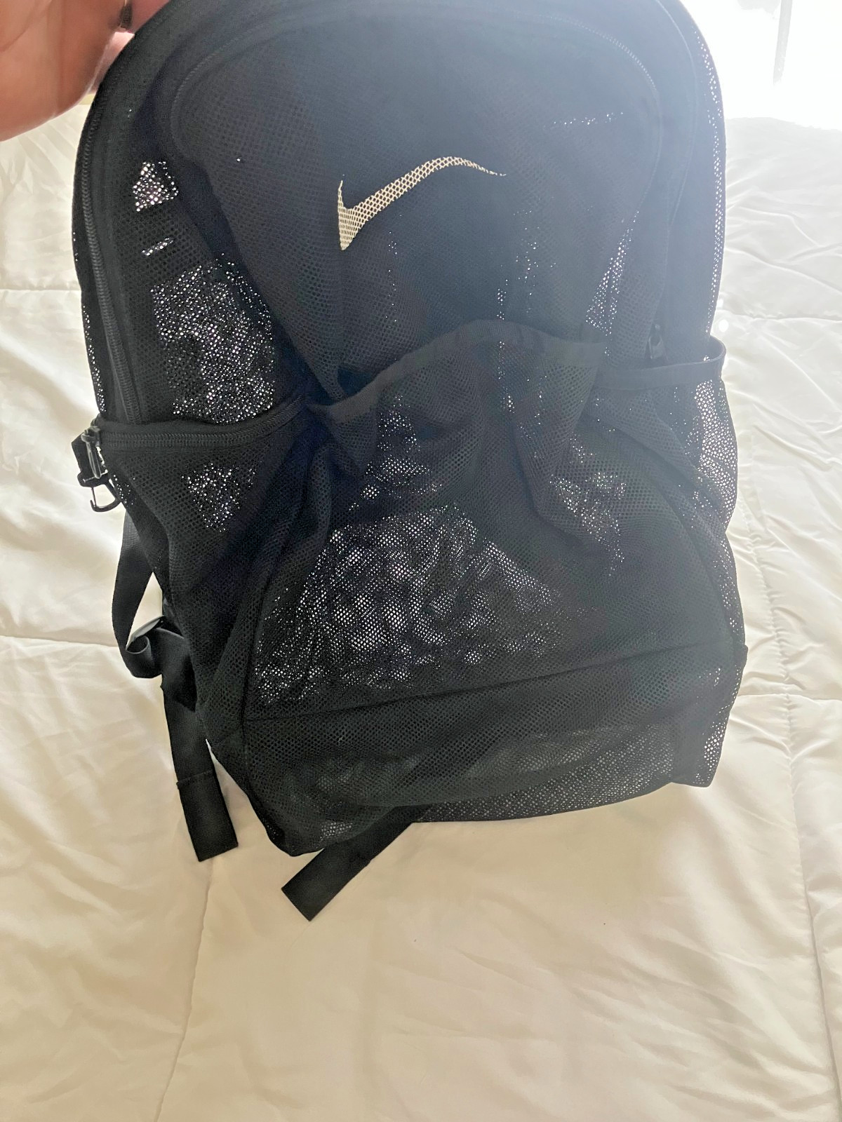 Nike Brasilia Mesh Backpack One Size Black New BA6050-010 Preowned