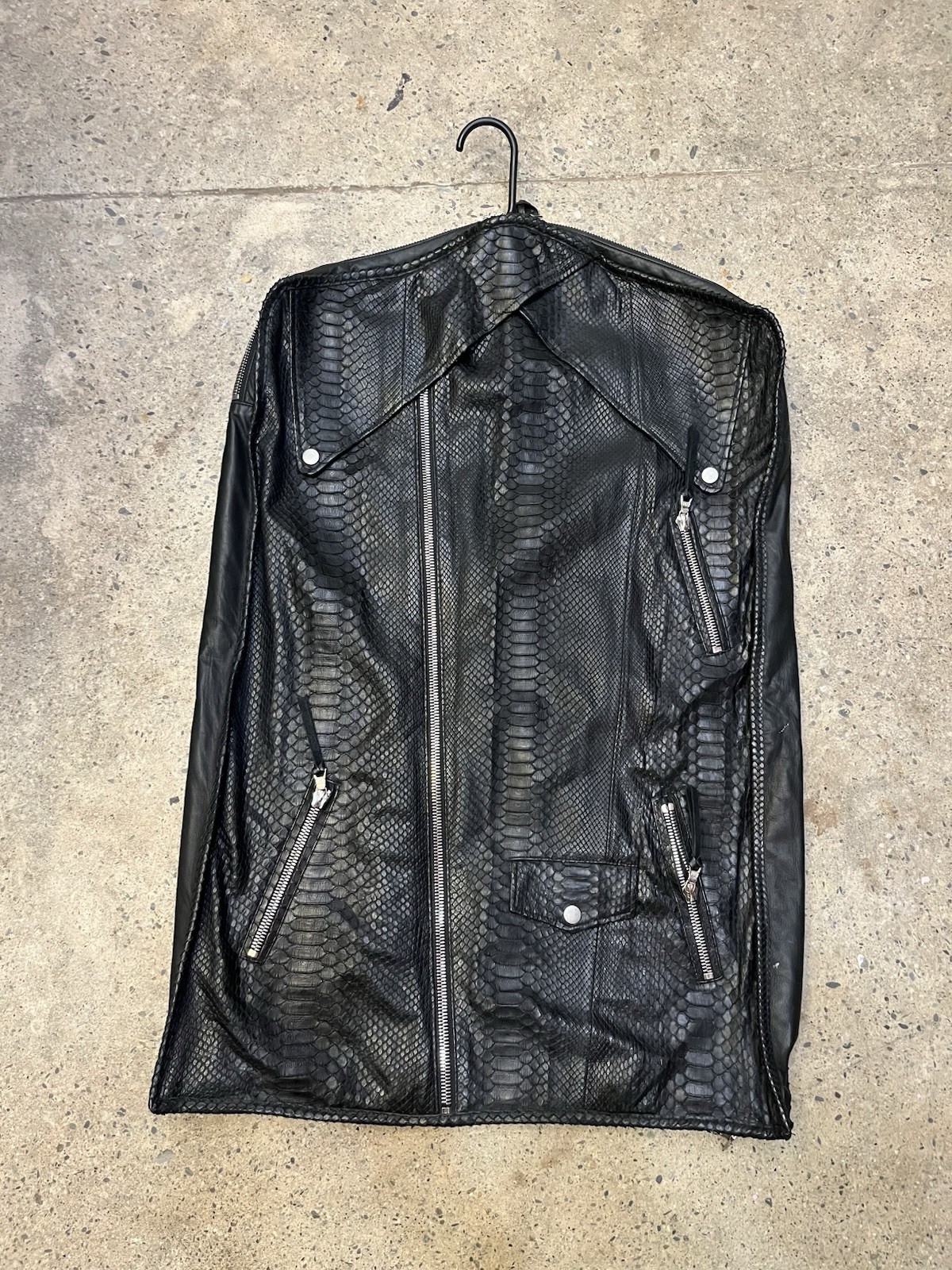 Ben Taverniti Unravel Project Black Genuine Snakeskin Python Leather Garment Bag