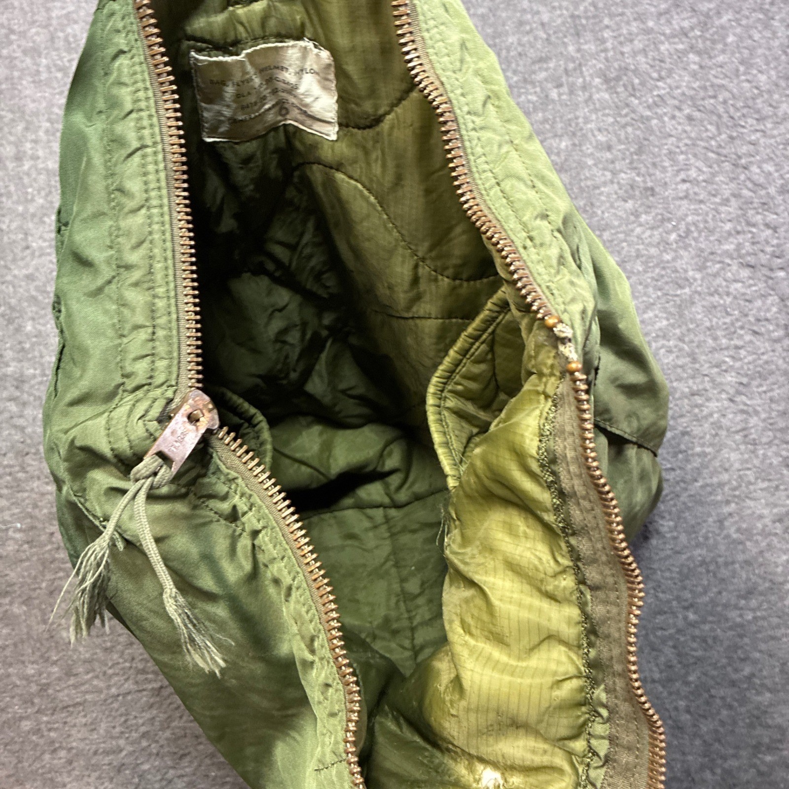 General Fabrics Corp Flyer’s Helmet Bag Unisex OS Olive Green Vintage 1980