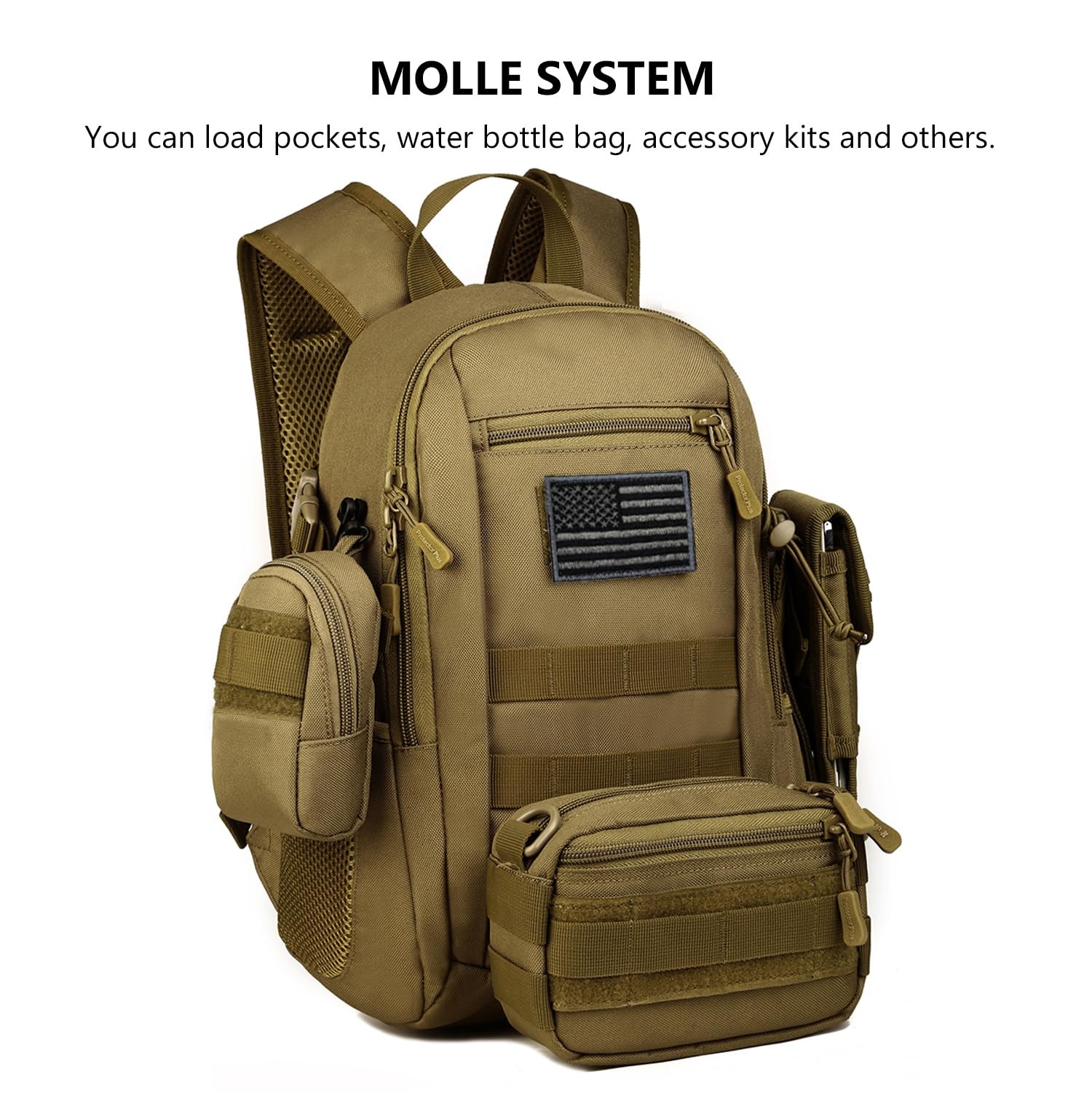 10L Mini X-small Tactical Backpack MOLLE Daypack Gear Pack Camping Bag with P…