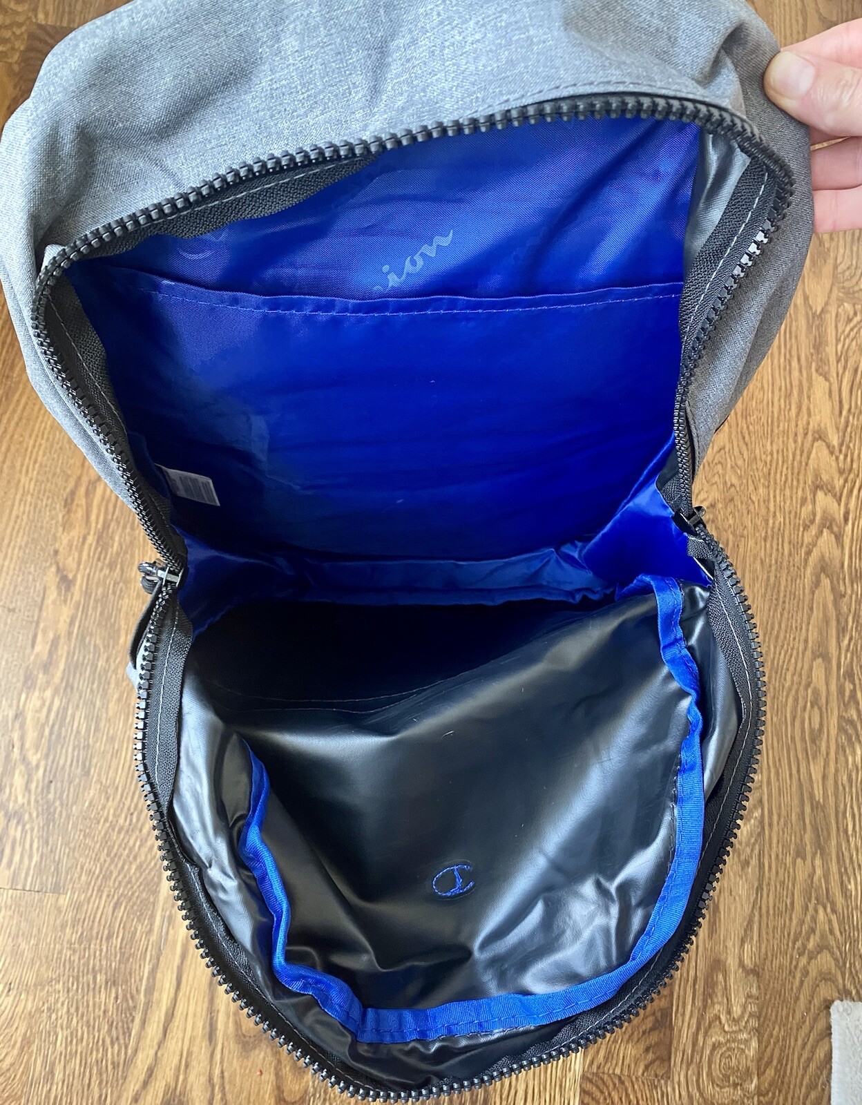 CHAMPION CHF1000-920 Manuscript Backpack Men’s100% Polyester Grey Black NWT