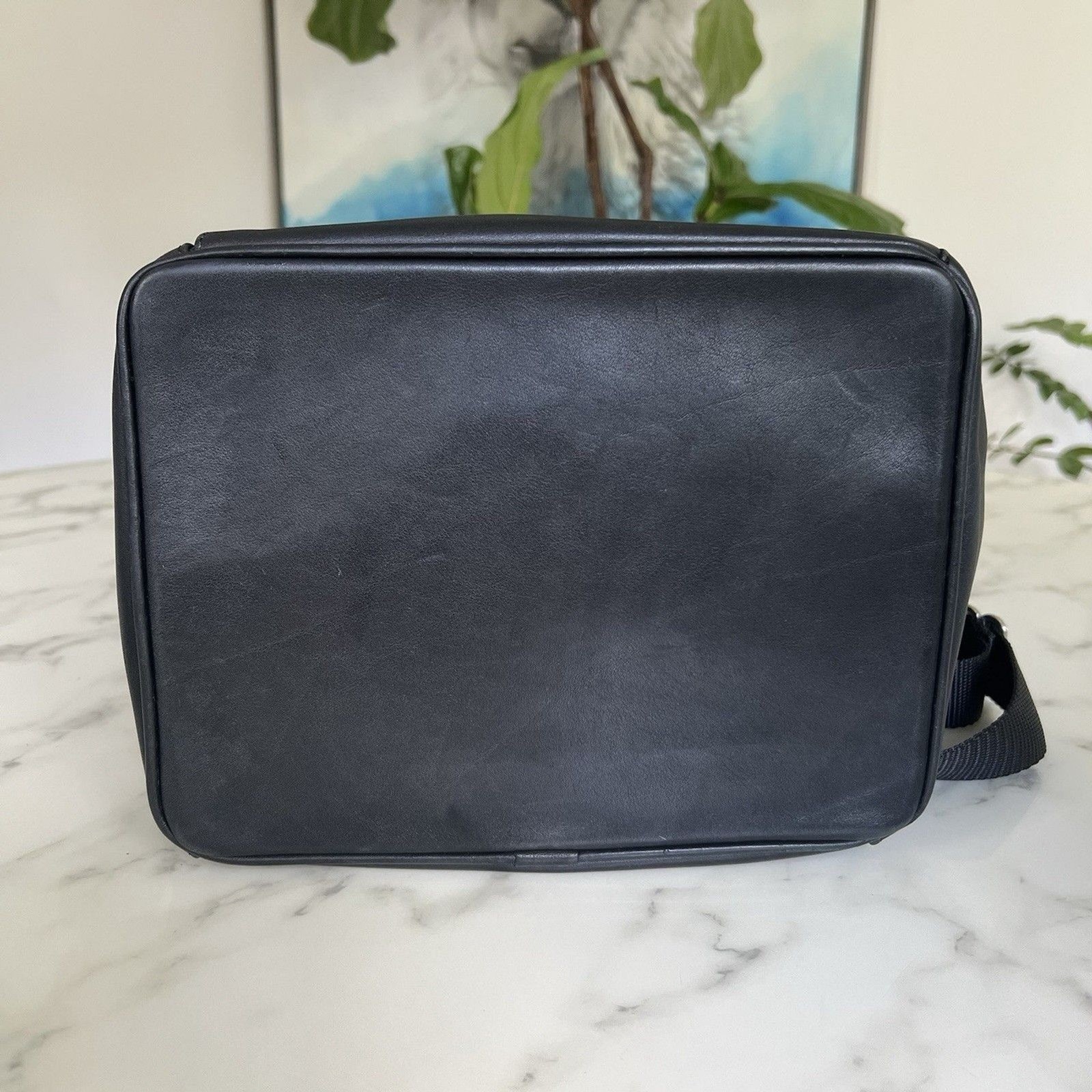 COACH Vintage Drawstring Buckle Backpack 0529 Black Leather Silver Nickel USA