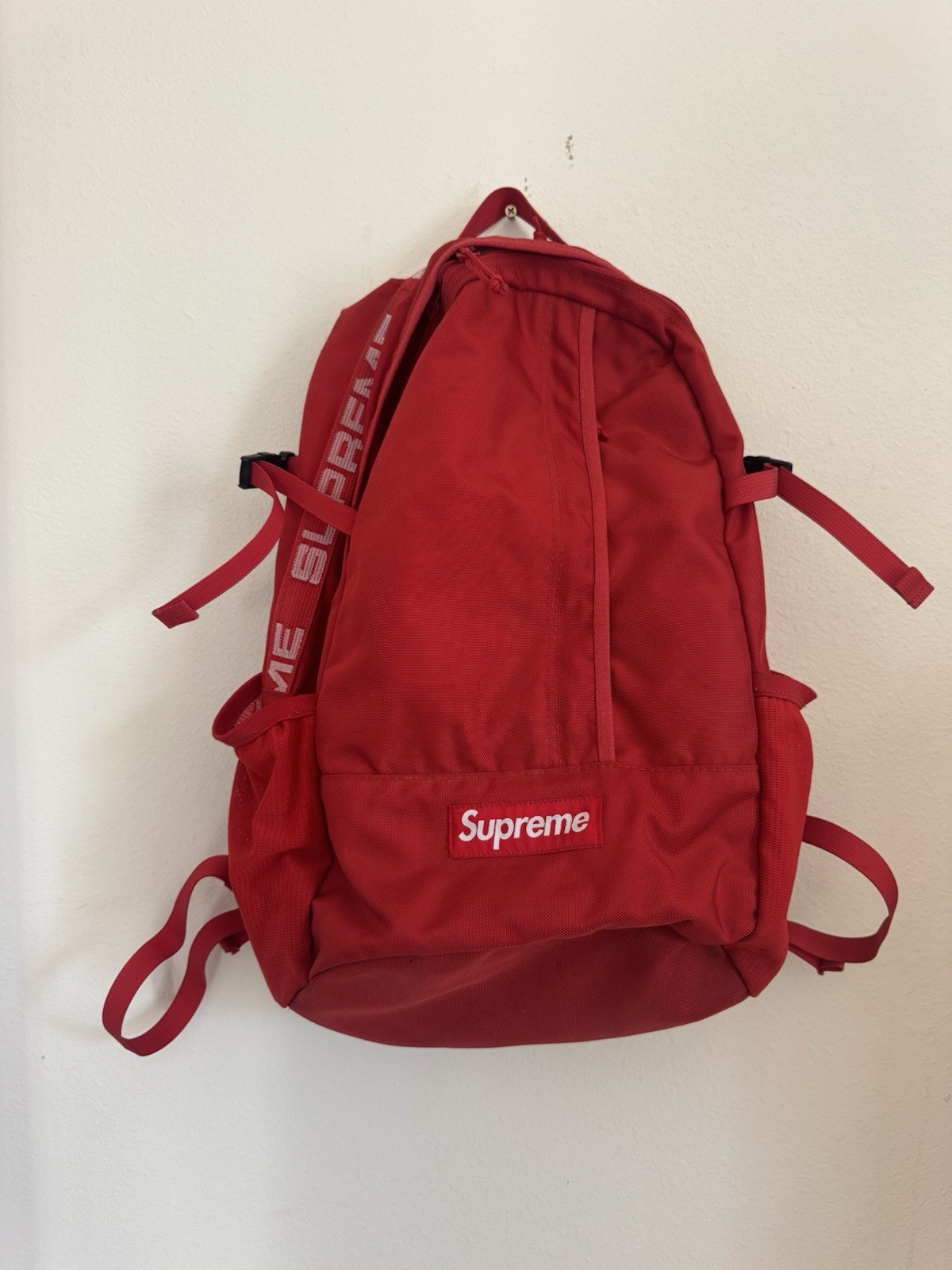 Supreme SS18 Red Backpack – 100% Authentic – USED