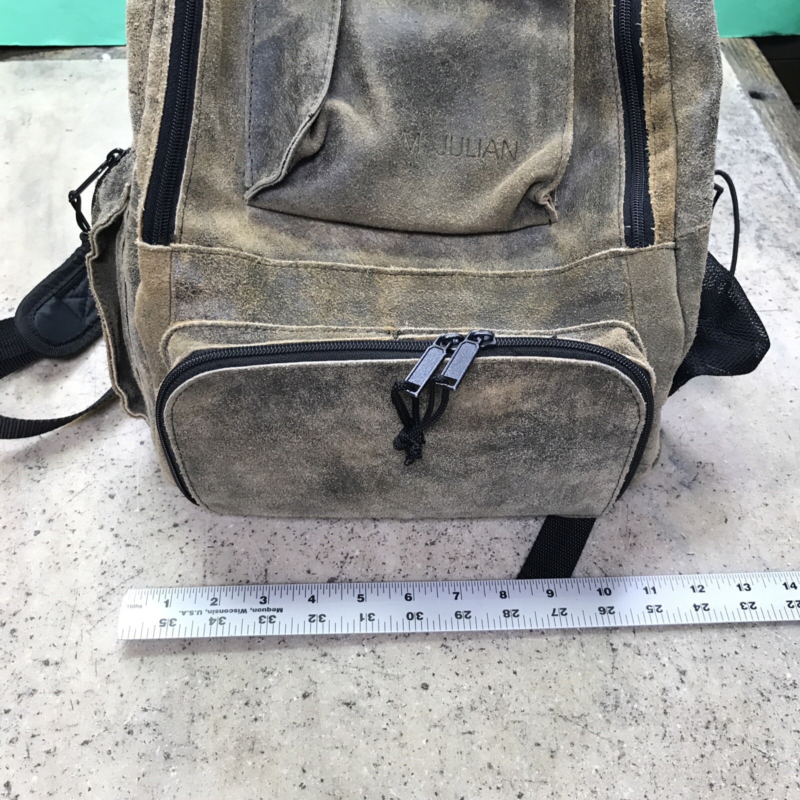 Wilsons Suede Leather Backpack Brown M. Julian Travel School Nice Cond Fast Ship