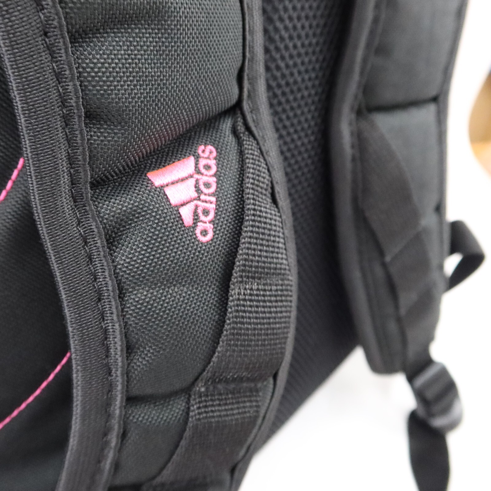 Adidas Load Spring Backpack Black Pink Laptop Tablet Sleeve Pockets Side Pockets