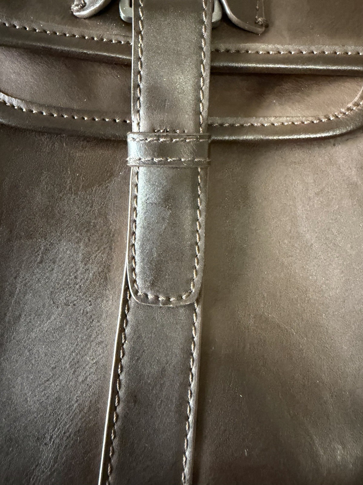Calvin Klein Shoulder Bag Briefcase Messenger Bag Leather Brown Plain Men