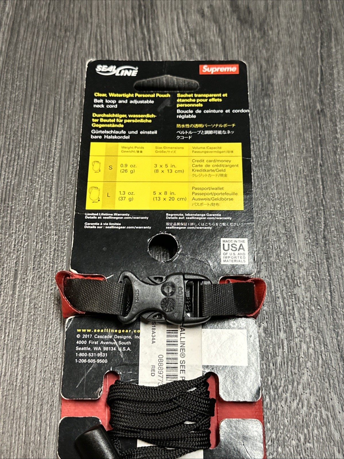 Supreme SealLine See Pouch Red New SS18 100% Authentic