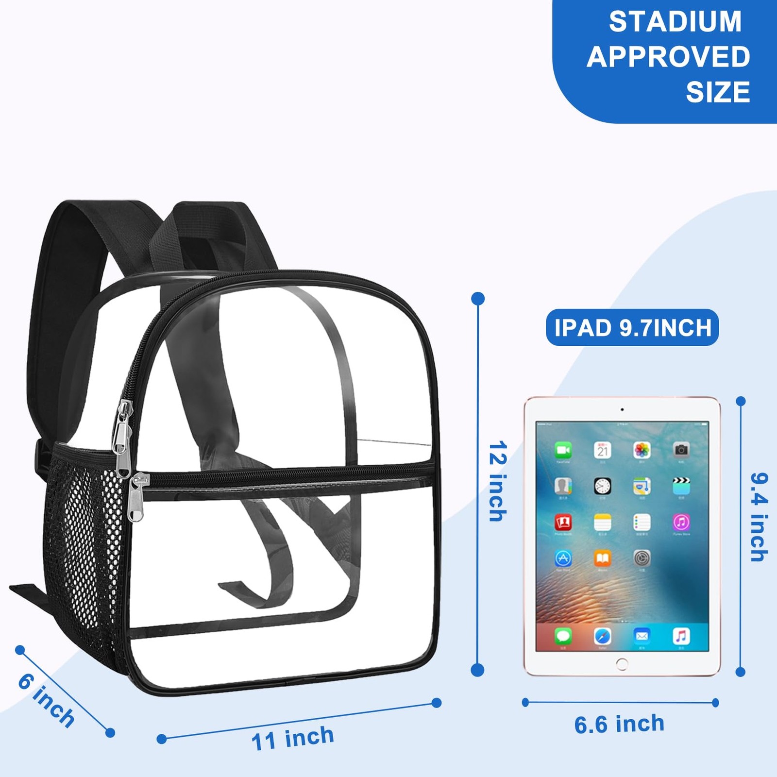 Clear Backpack for Stadium Events Clear Bag Small Stadium Backpack Waterproof…