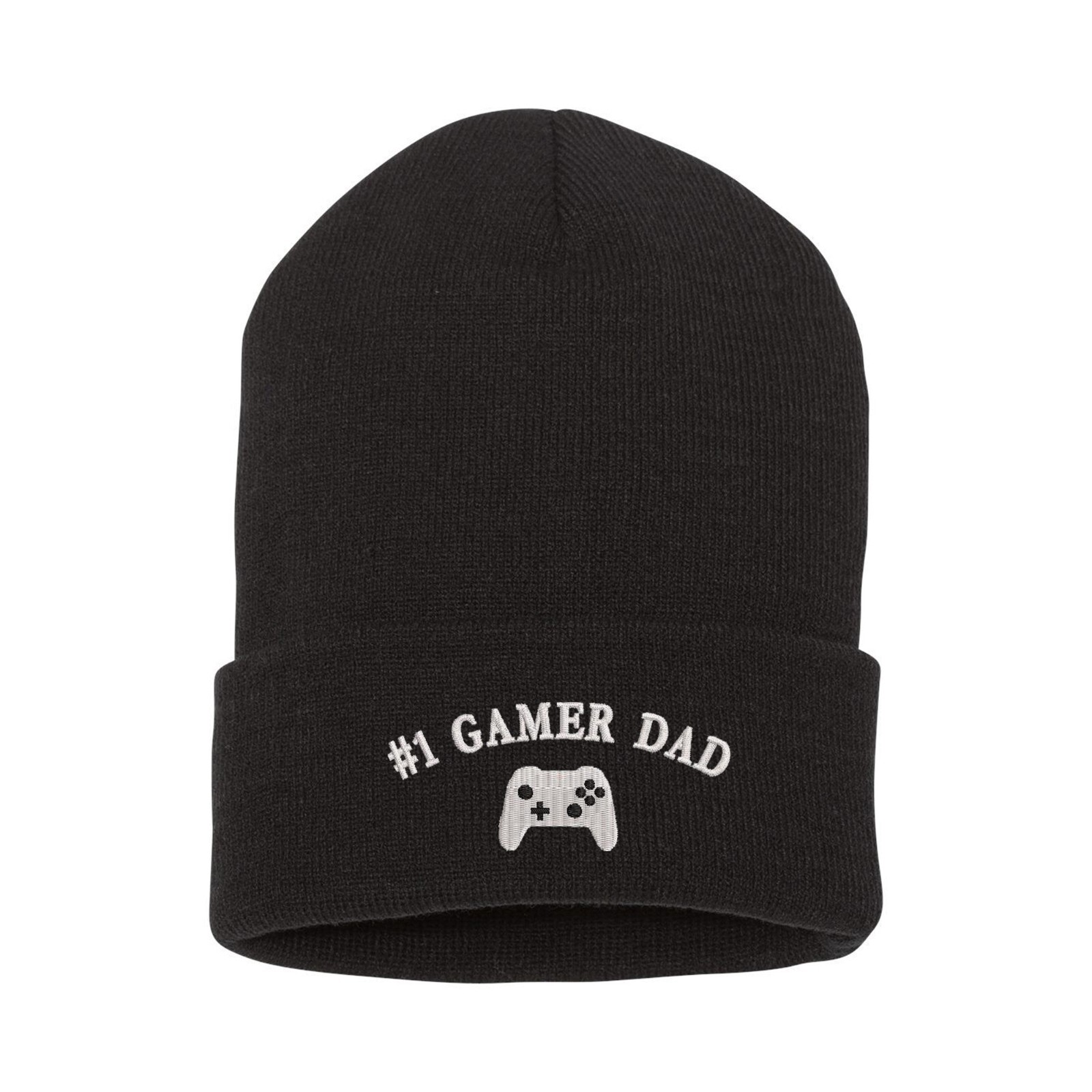 #1 Gamer dad game dad embroidered beanie hat, custom embroidered winter beanie