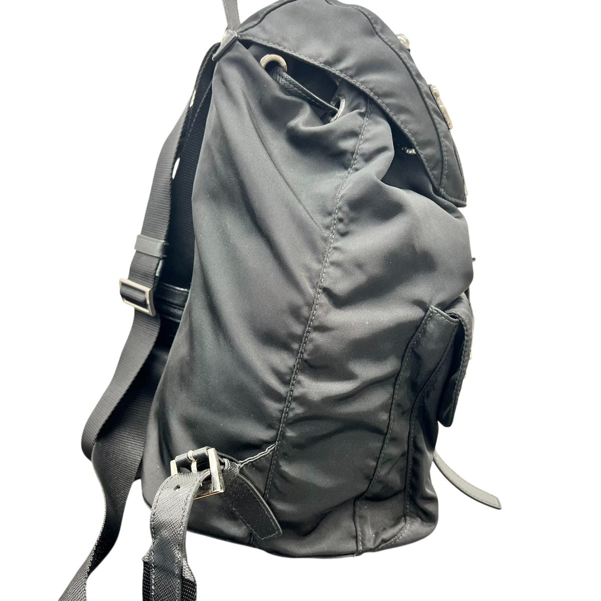 PRADA 1BZ811 robot Backpack Â· Daypack black Nylon leather Second Hand B-rank