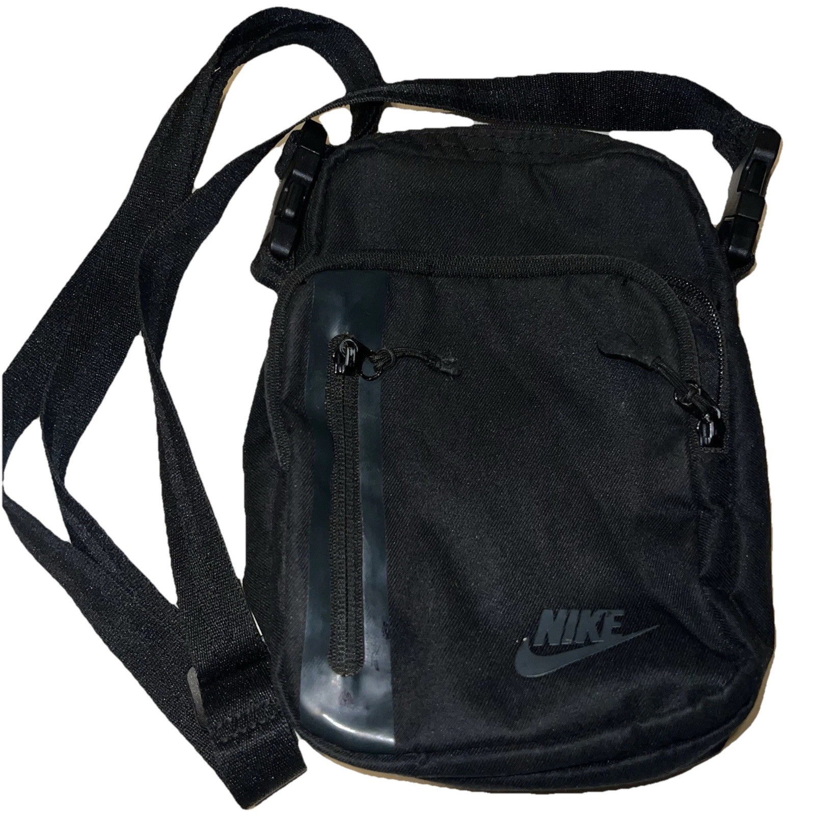 Nike Crossbody Bag Black Sportswear Casual Bag Small Zip Pockets 6 In X 9 In Des