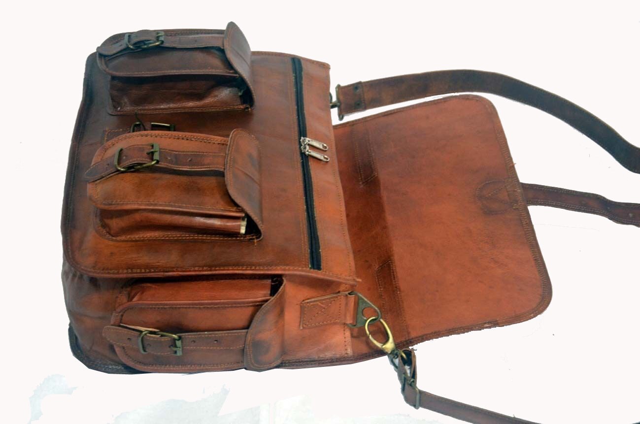 Leather messenger bag leather laptop bag Briefcase Satchel Bag Leather bag india