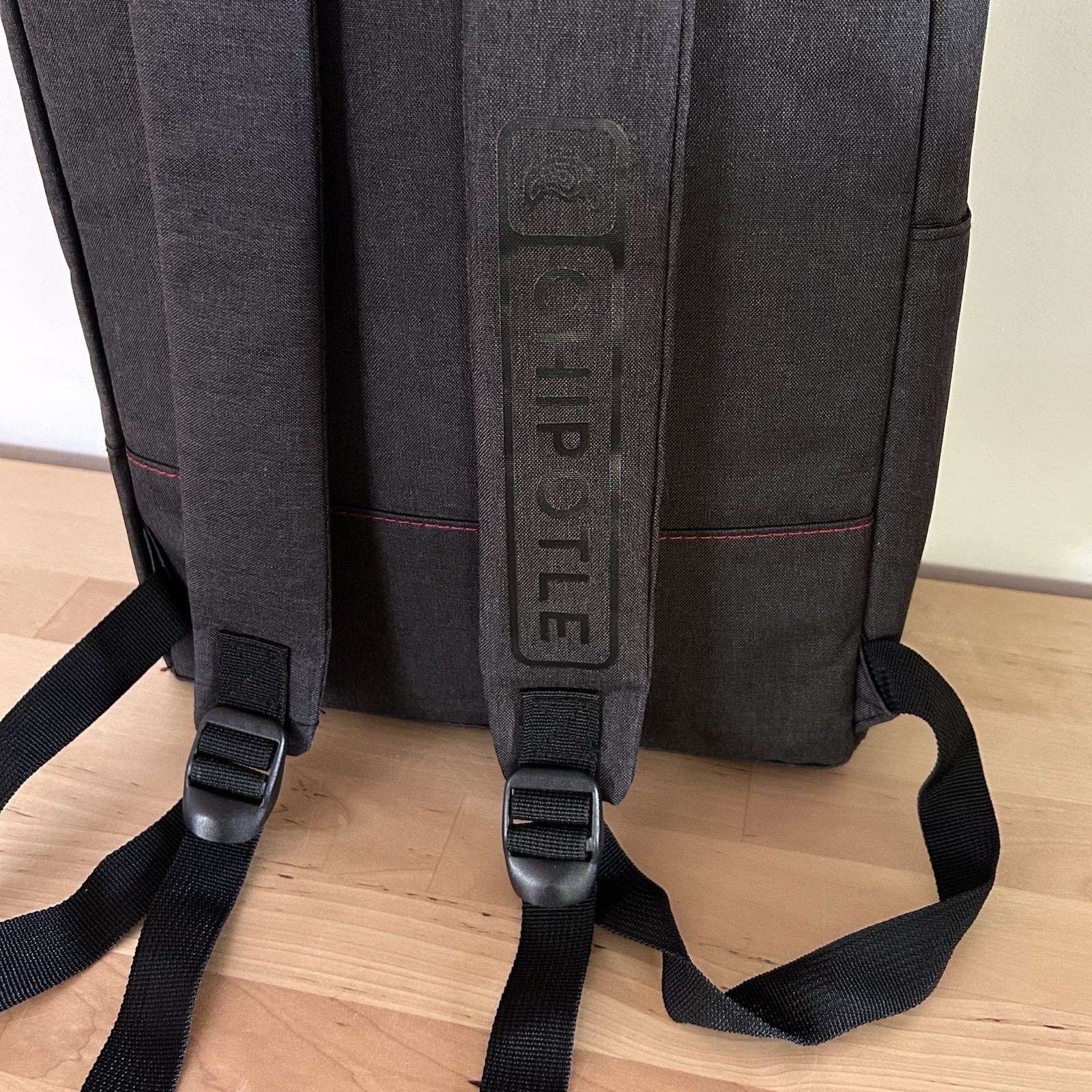 Chipotle Roll Top Backpack Limited Edition Gray Employee Gift Spell Out Fastfood