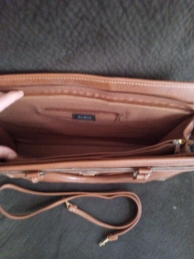 JACKSON EXPANDABLE BROWN LEATHER BRIEFCASE With Detachable Strap