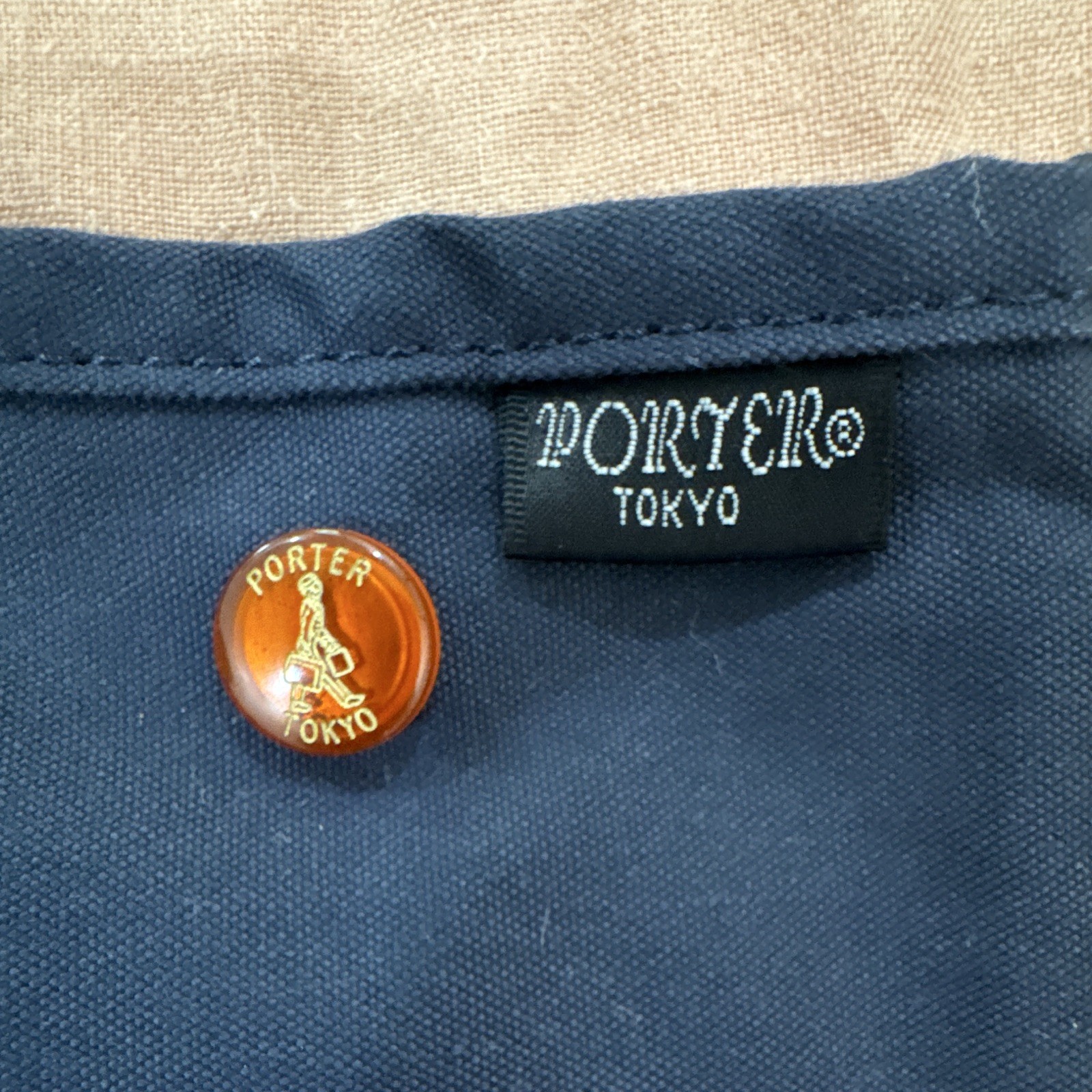 Porter Yoshida Navy Medium Shoulder/Crossbody Bag Adjustable Strap Snap Zip