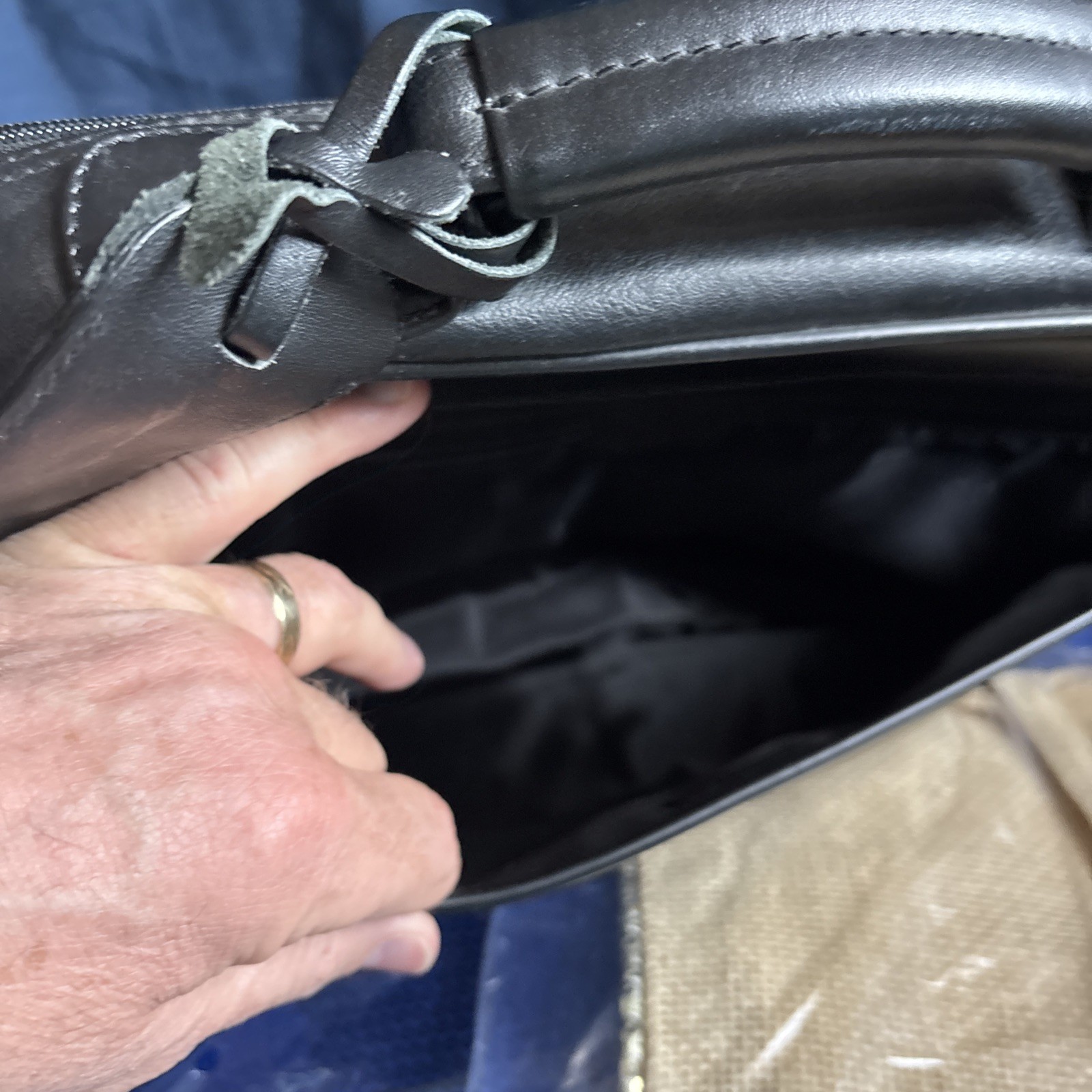 Soft Sided Leather Briefcase Black W Shoulder Strap REDUCED!!