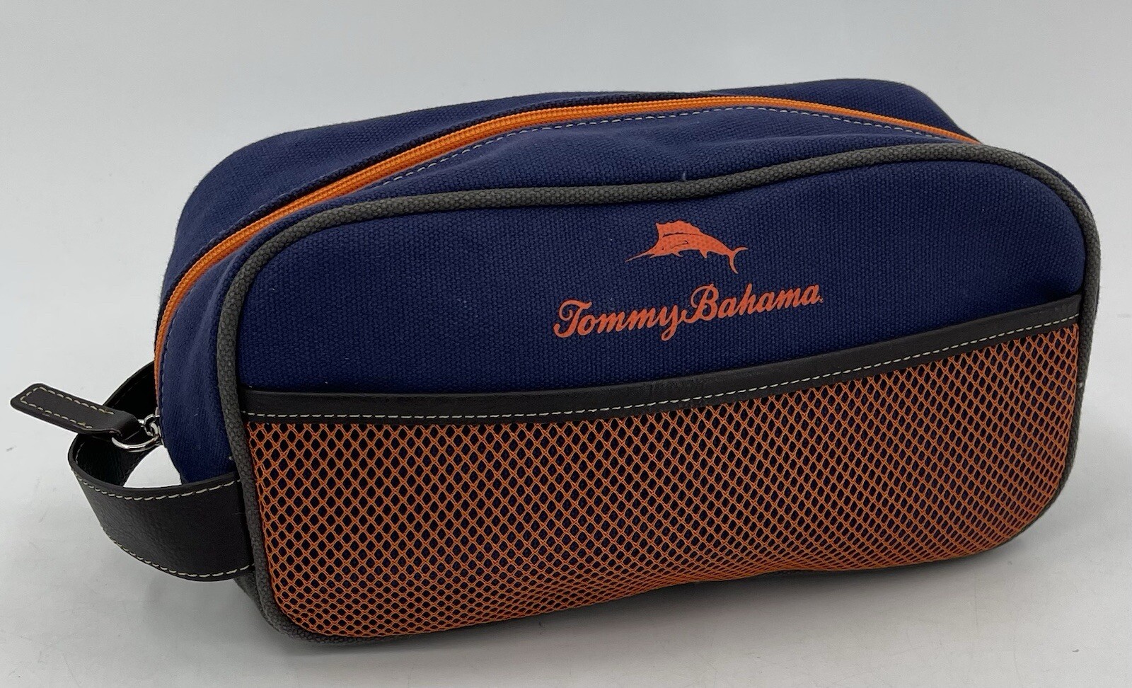 Tommy Bahama Men’s Toiletries Travel Bag Orange & Blue (Gators) Fabric 10 X 4.5”