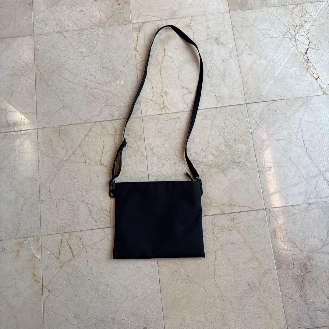 MUJI Bag Black Leather Solid Shoulder Mens Japan Used