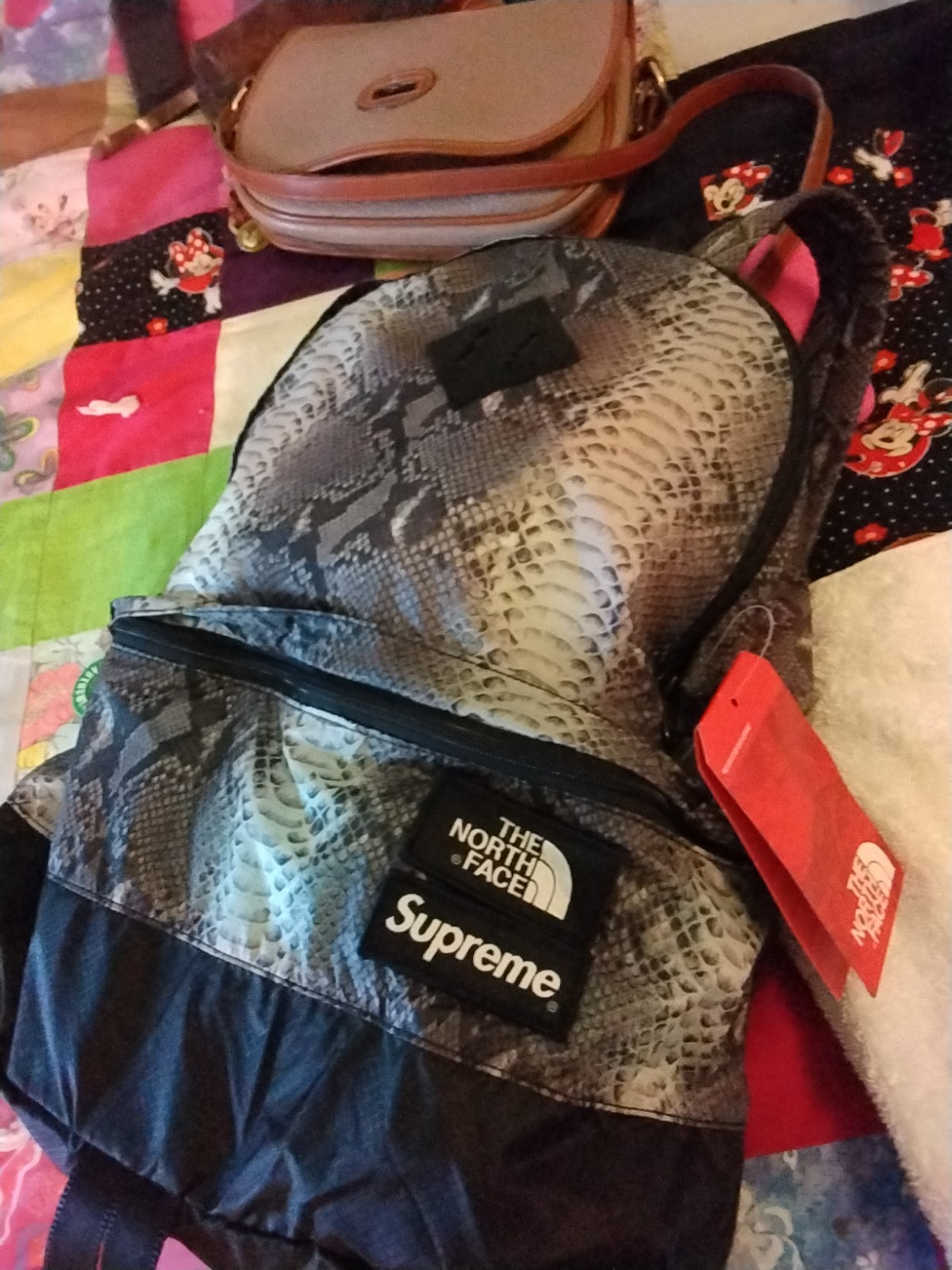 Supreme The North Face Snakeskin Lightweight Day Pack Black Grey authentic SS18