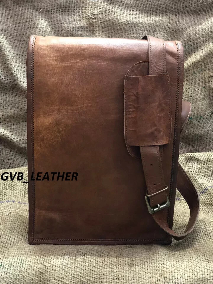15″ Men’s Shoulder Business Top Brand Leather Case Handbag Messenger Laptop Bag