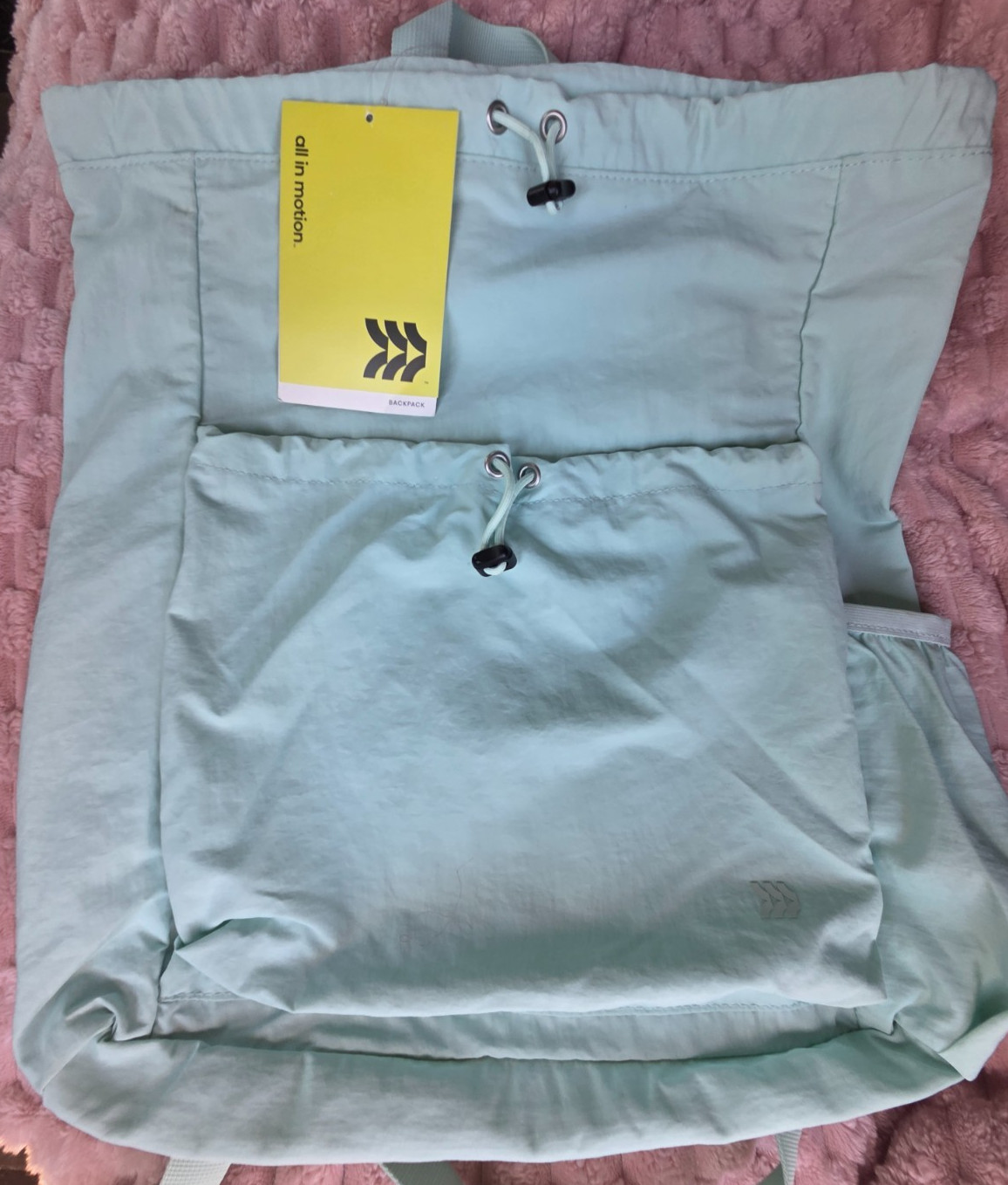 All In Motion 20L Cinch Backpack NWT Water Repellent Recycled Nylon Gym School