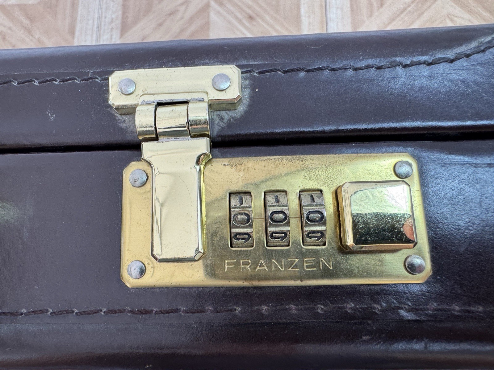 Franzen Briefcase Leather Suede Lined Combo Lock Germany Brown