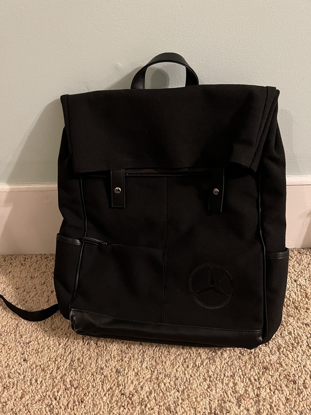 Mercedes Benz Backpack Black Laptop Office Camping Hiking Travel Expandable