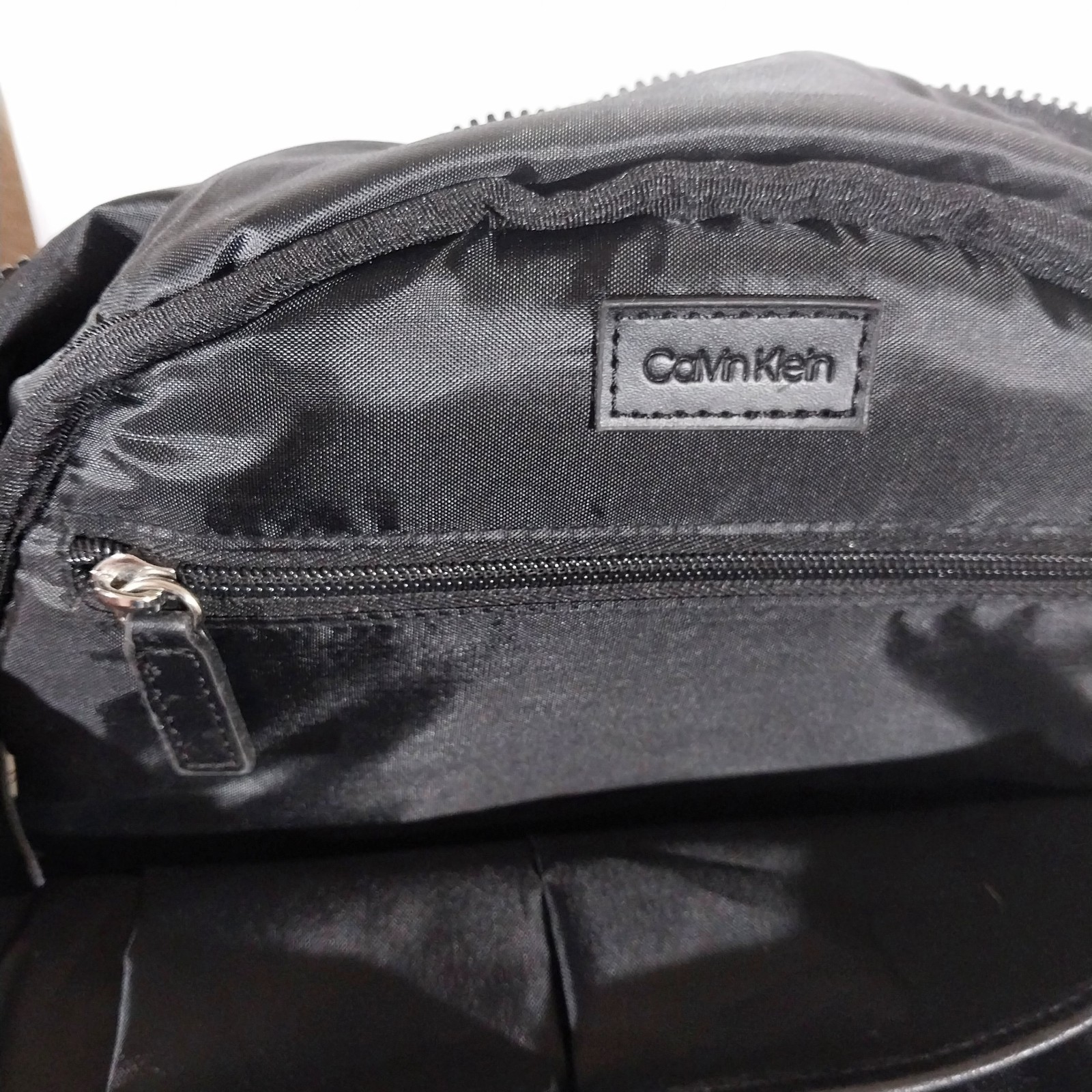 Unisex Calvin Klein Backpack-Rucksack Black Nylon and Pebble Polyurethane