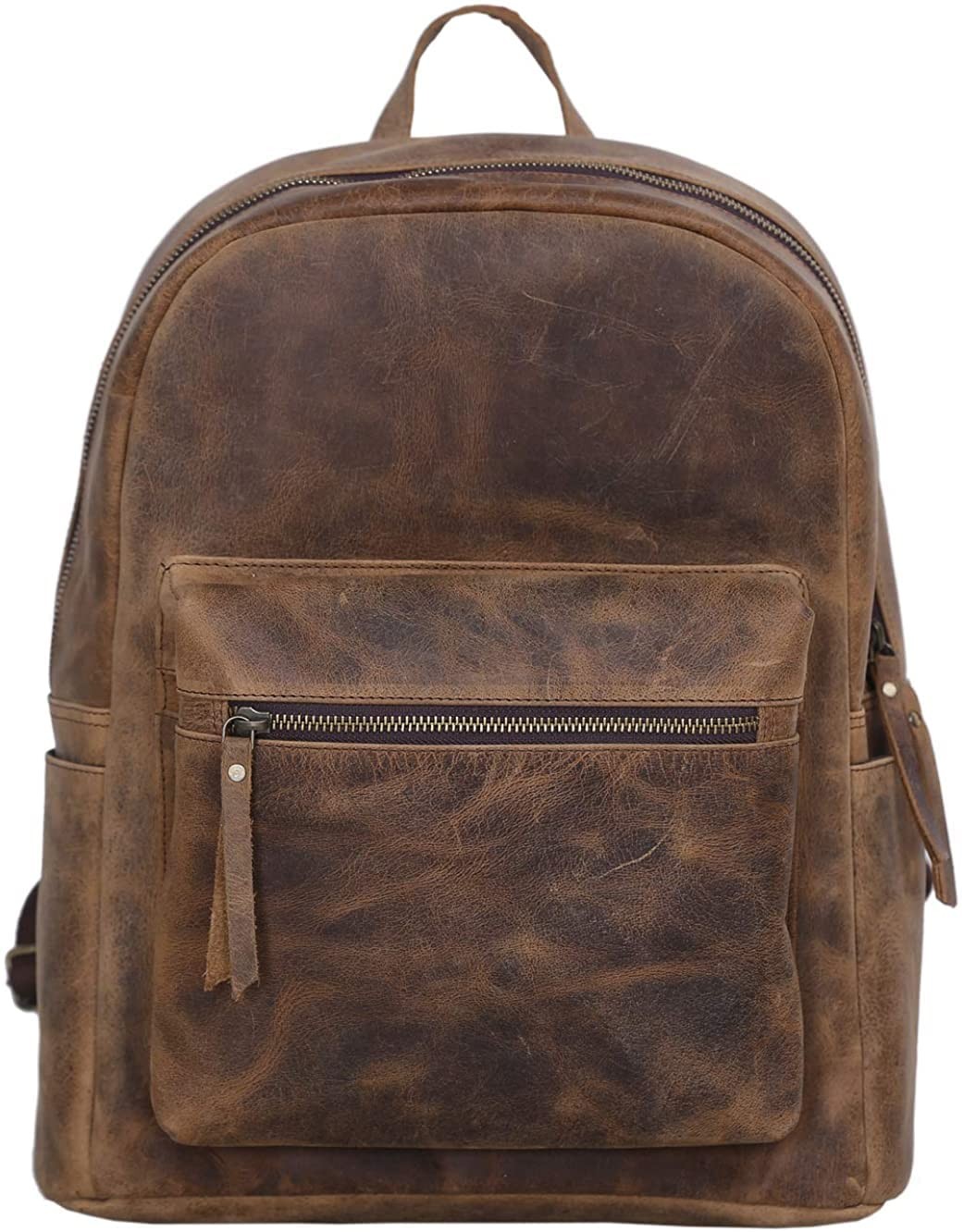17 inch Leather backpack rucksack laptop bag, travel hiking travel shoulder c…