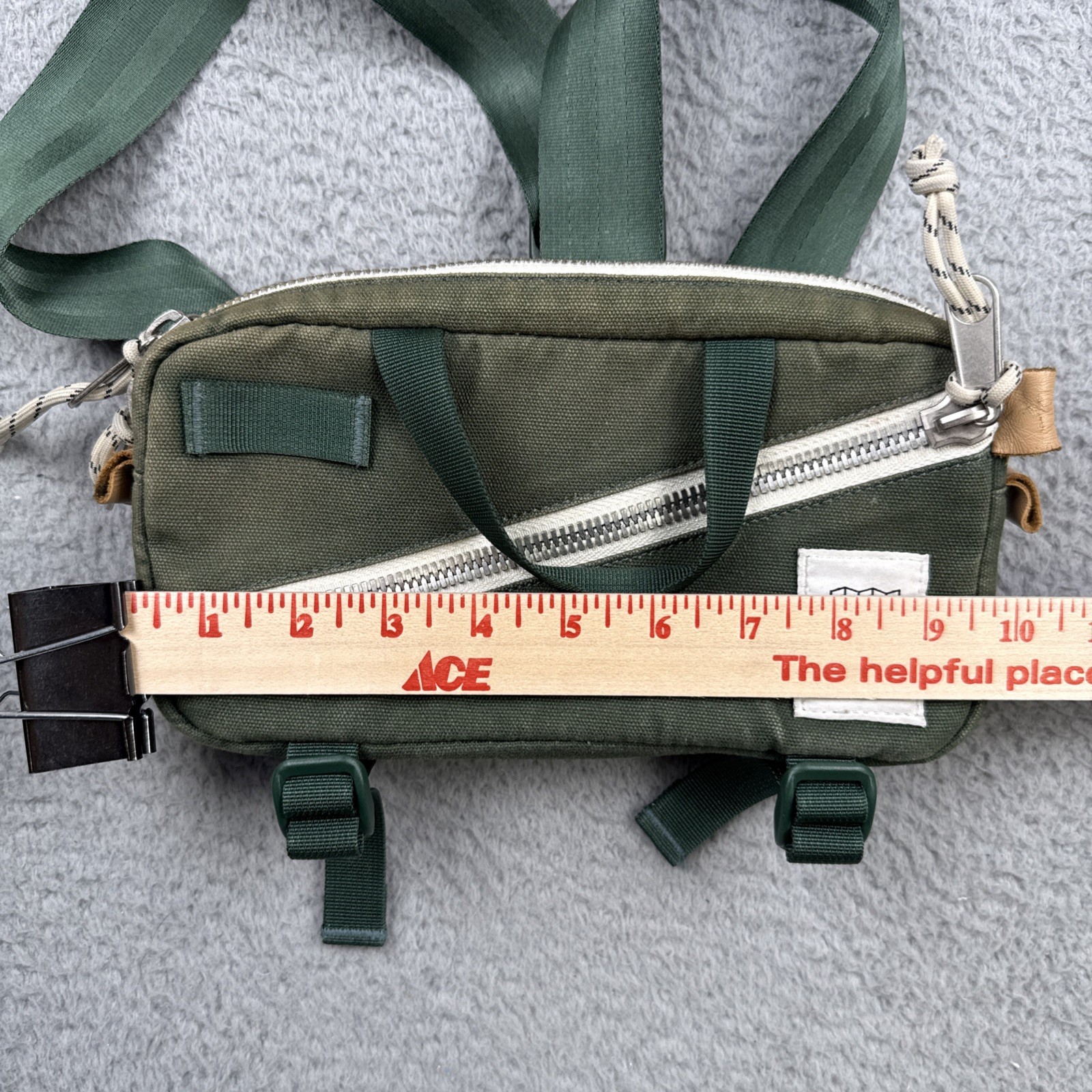 TOPO DESIGNS Mini Quick Pack Free People Fanny Hip Shoulder Bag Green Canvas