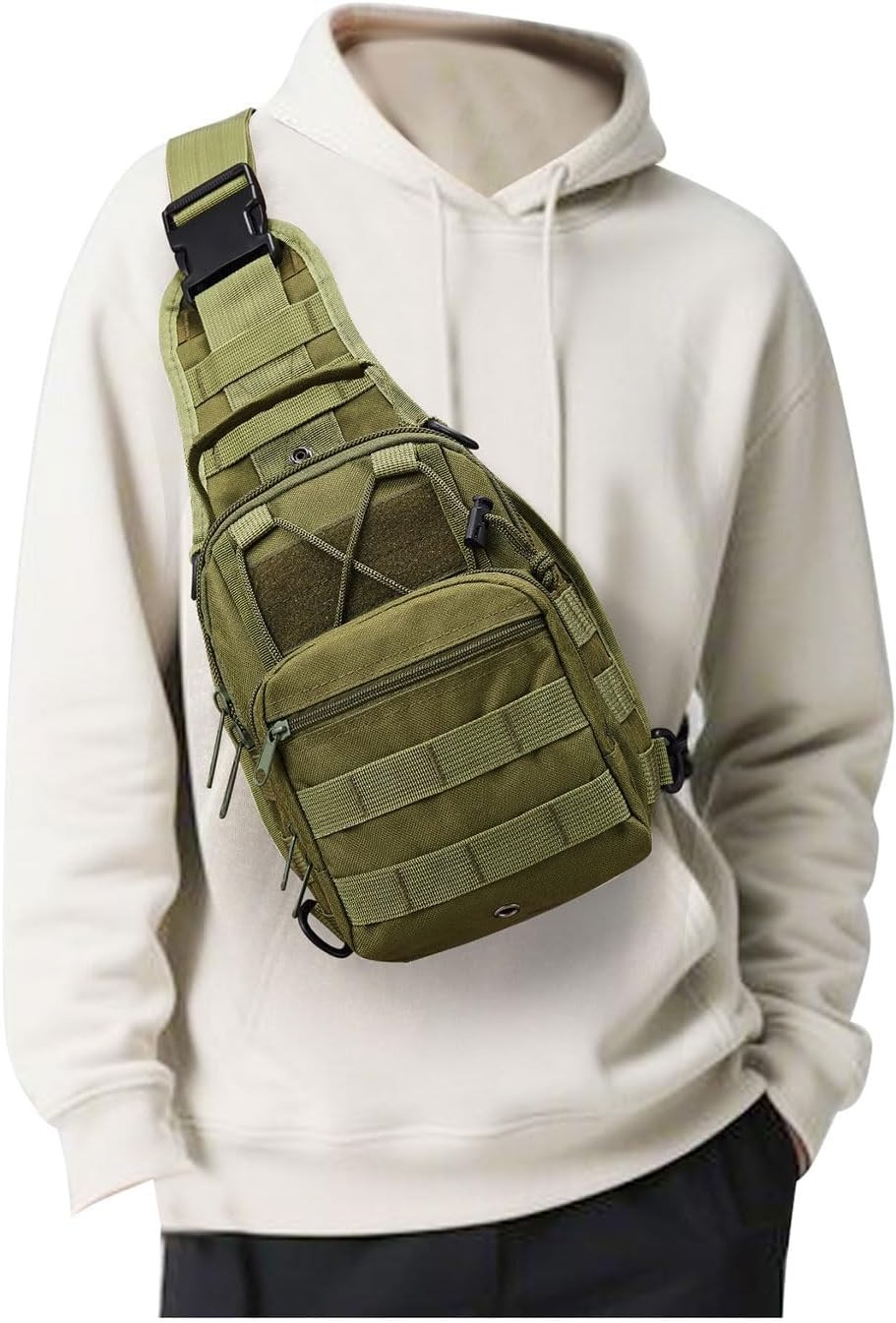 Mens Backpack Tactical Sling Shoulder Bag Molle Travel Chest Pack Outdoor Hiking