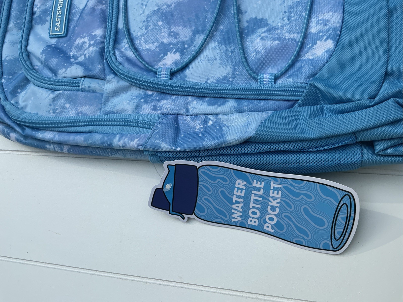 New! 18 1/2 ” EASTSPORT Surge Sport Backpack, Light Blue Padded Laptop Sleeve