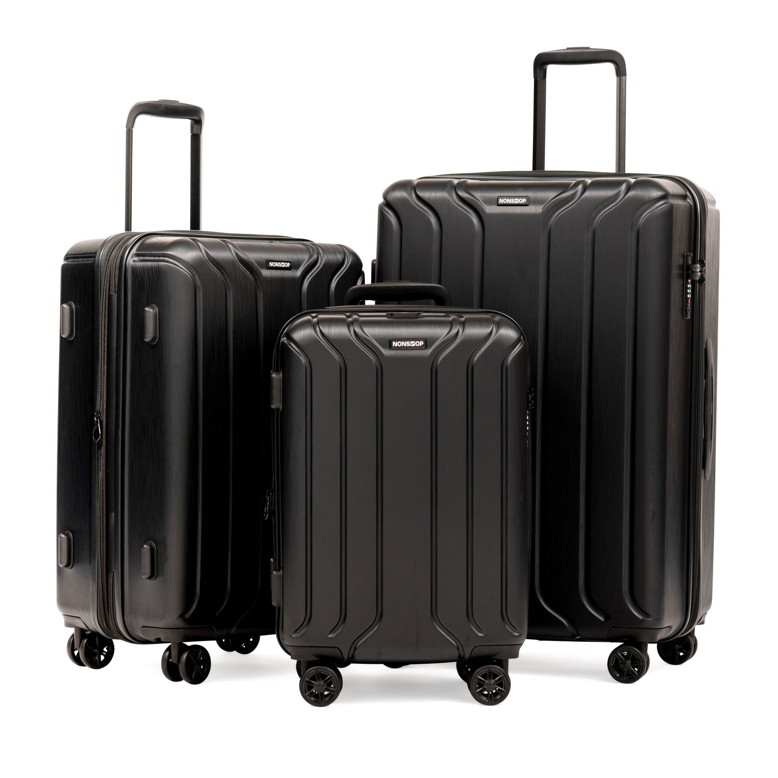 NONSTOP NEW YORK Luggage Expandable Spinner Wheels Travel Suitcase 3 Piece U35