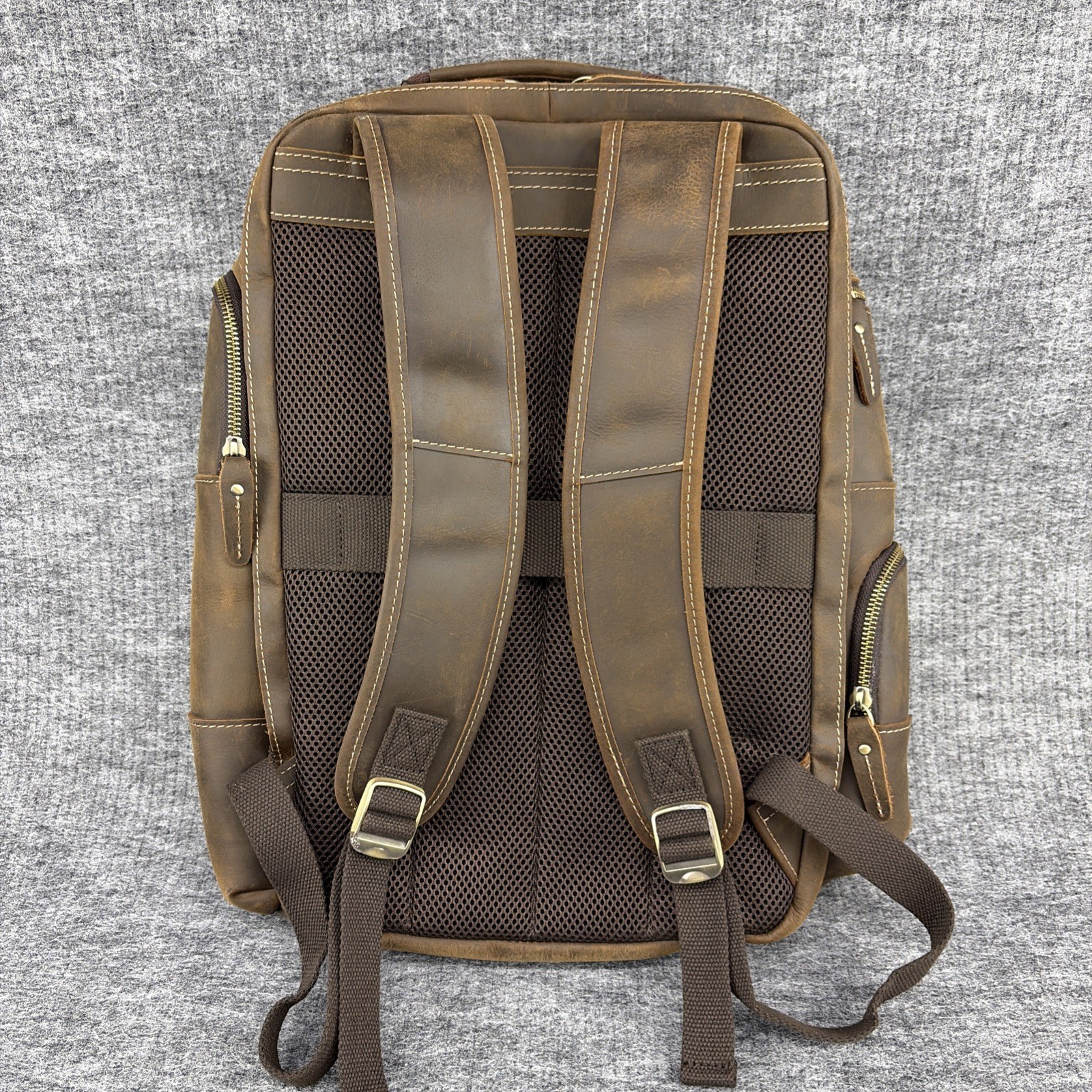 Taertii Brown Leather Backpack – 17.3 inch Laptop Capacity – New w/tags
