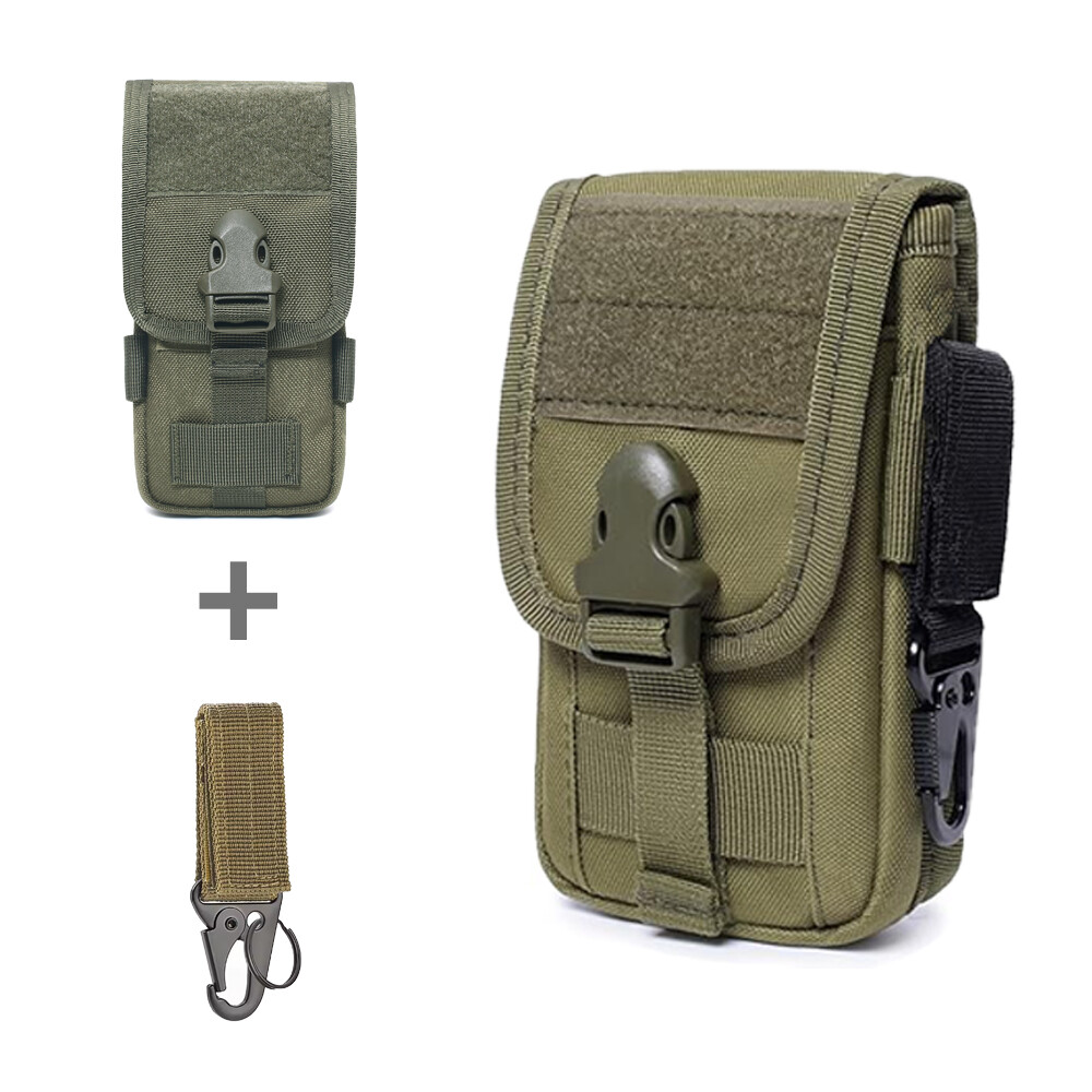 Tactical Molle Cell Phone Pouch Nylon keys Bag with Key Ring for Outdoor Hiking