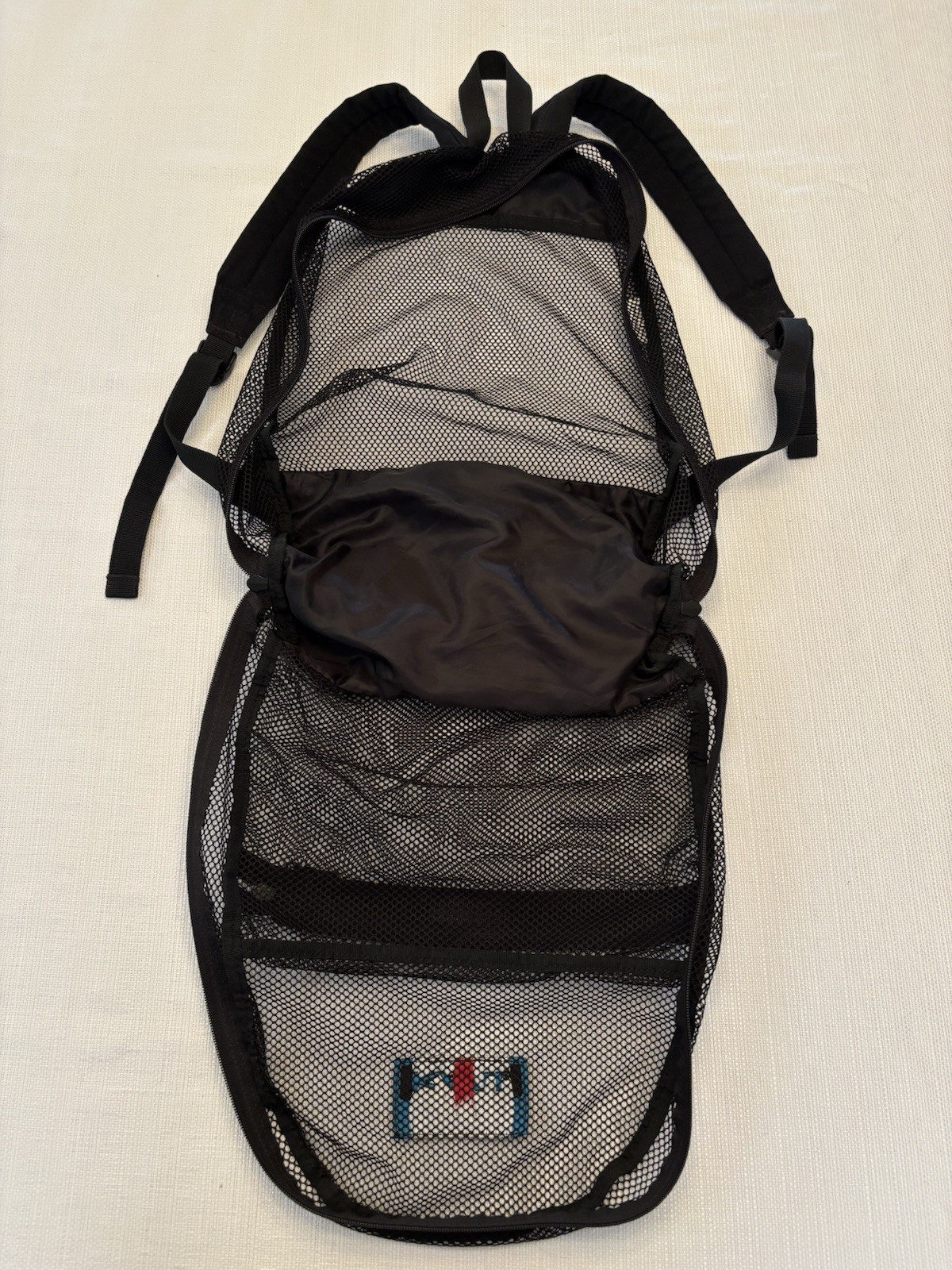Kavu Black Net Backpack Gorpcore Hiking Camping Beach Outdoor Running