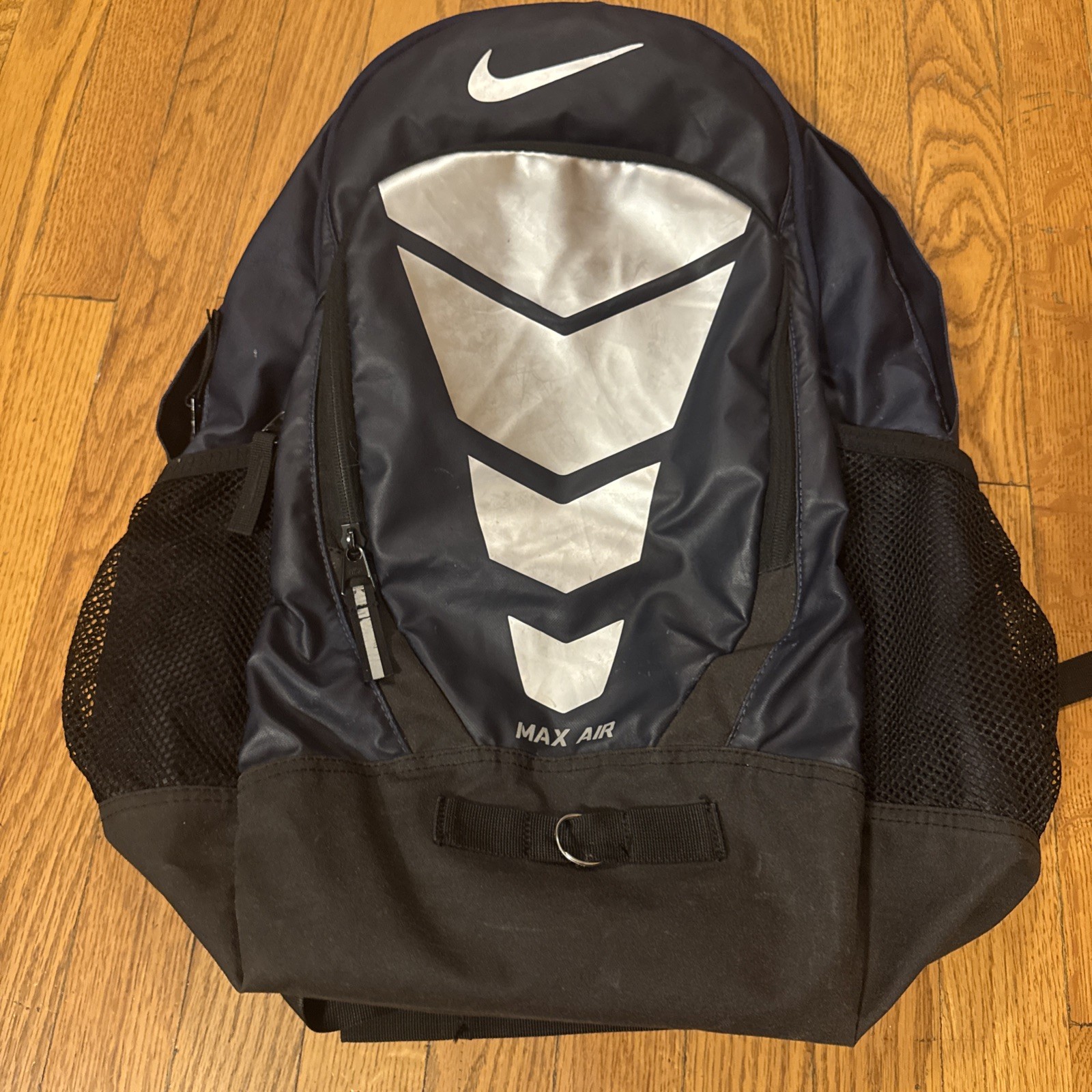 Nike Max Air Vapor Backpack High Vis Water Repellant Blue And Black Book Bag