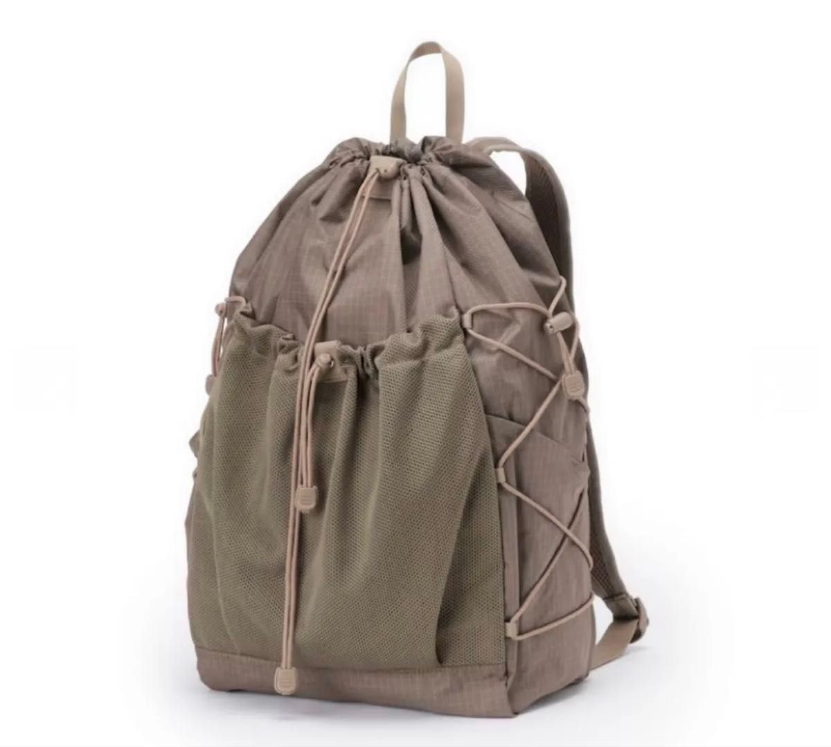 MUJI Water Repellent Ripstop Backpack Mocha Brown Lightweight Daypack New Japan