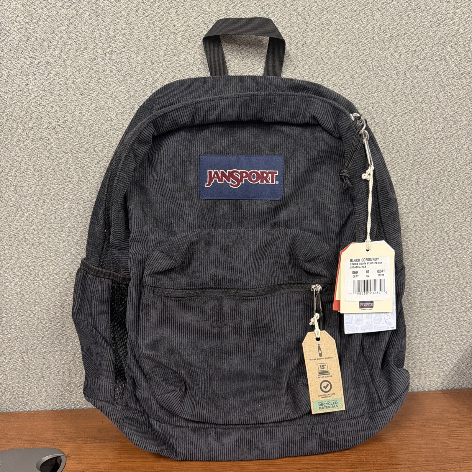 JanSport Backpack Corduroy Gym School 15″-Laptop Cross Town 17″ – NWT