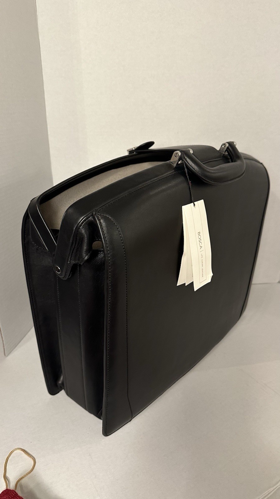 Bosca Exquisite Black Leather Briefcase