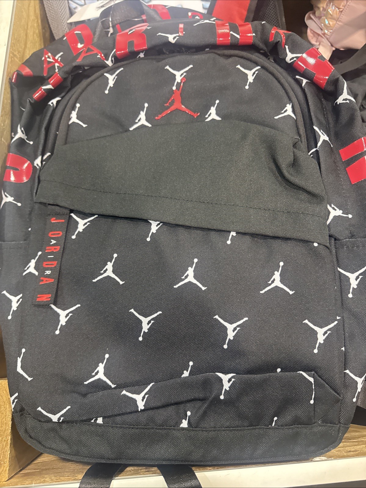 NEW Jordan Air Patrol All Over Jumpman Backpack Black Red 9A0172-W0G