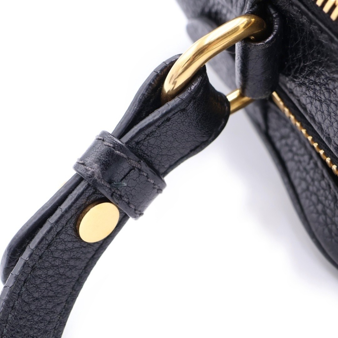 PRADA VITELLO Phoenix Shoulder Bag Black Leather 1BH079 Gold Hardware Used cfe8b
