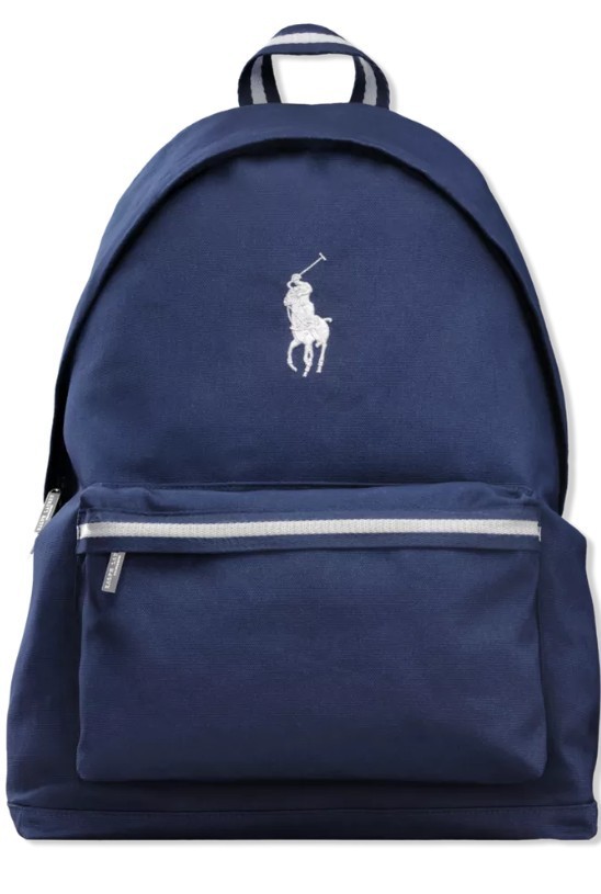 NWT Ralph Lauren “World Of Polo” Navy Blue Backpack W White Signature Pony Logo