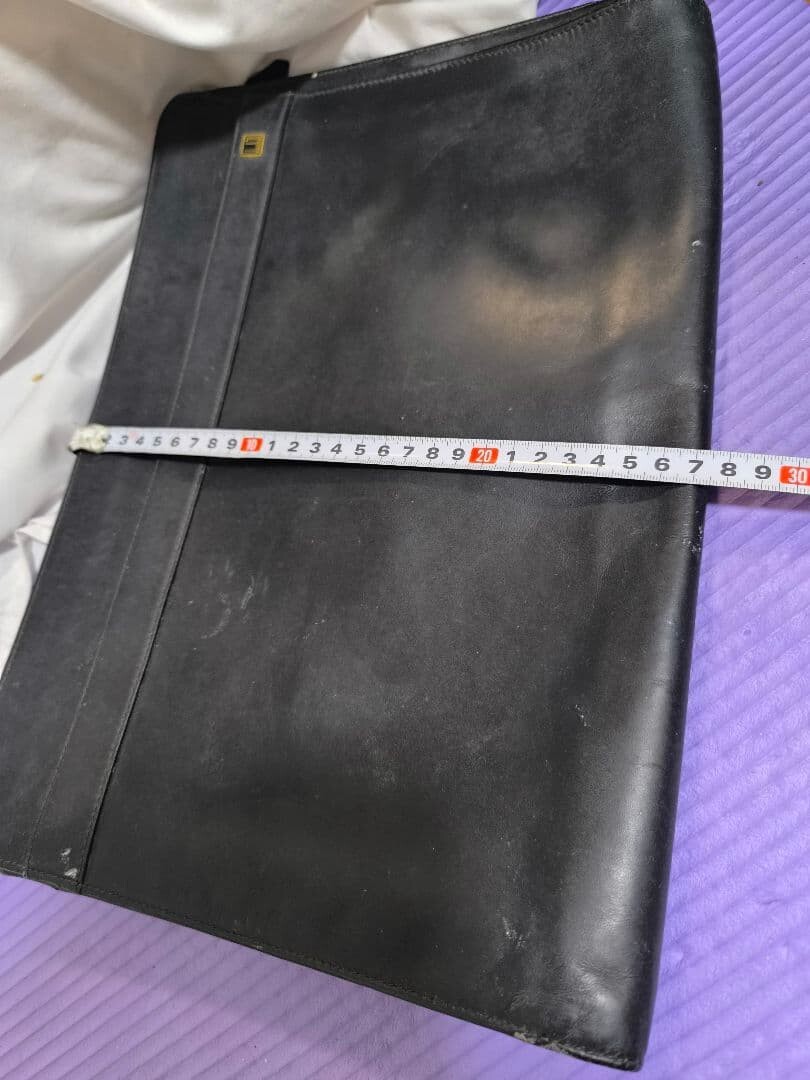 Dunhill Black Leather Briefcase Slim Document Bag Men Business Work 38cm