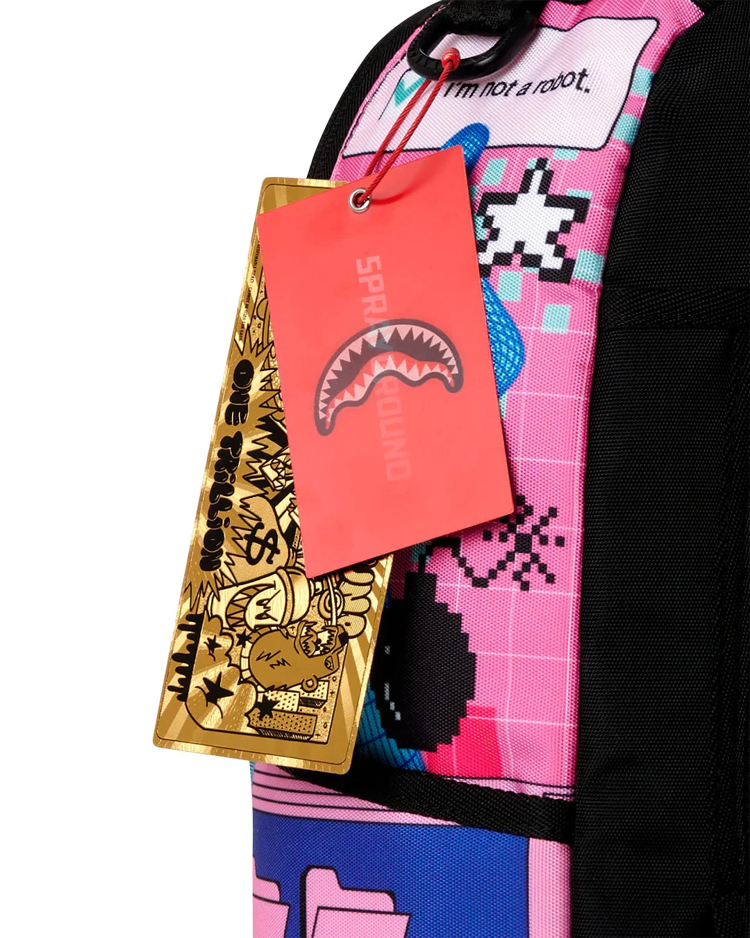 Sprayground Y2K Shark Backpack🔥New Black/Pink Bookbag Large School Bag