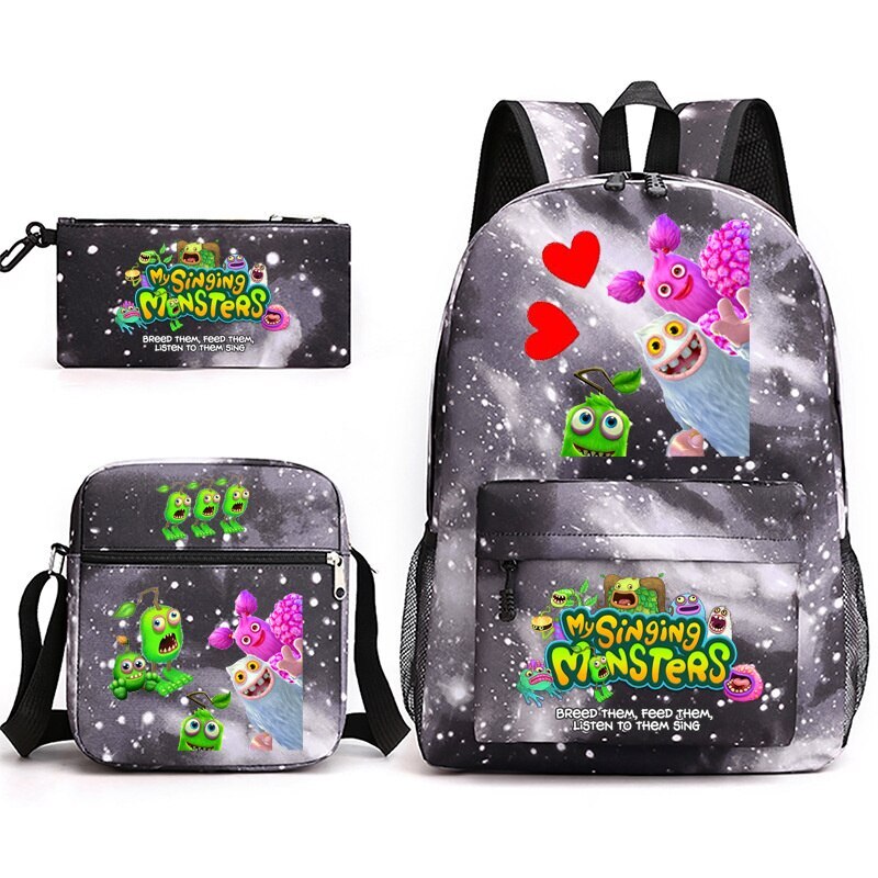 My Singing Monsters Backpack Satchel Shoulder Bag Pencil Case 3pcs kid gift