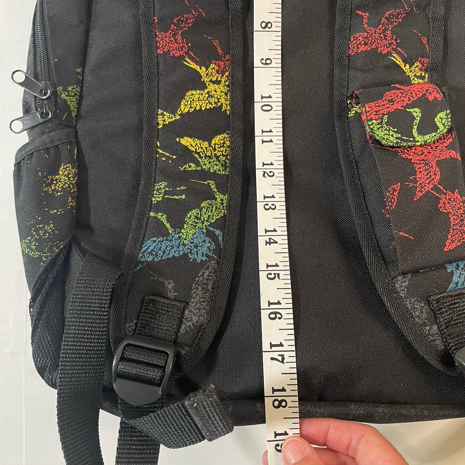 Billabong Black School Bookbag Backpack Neon Colorful Bird Print