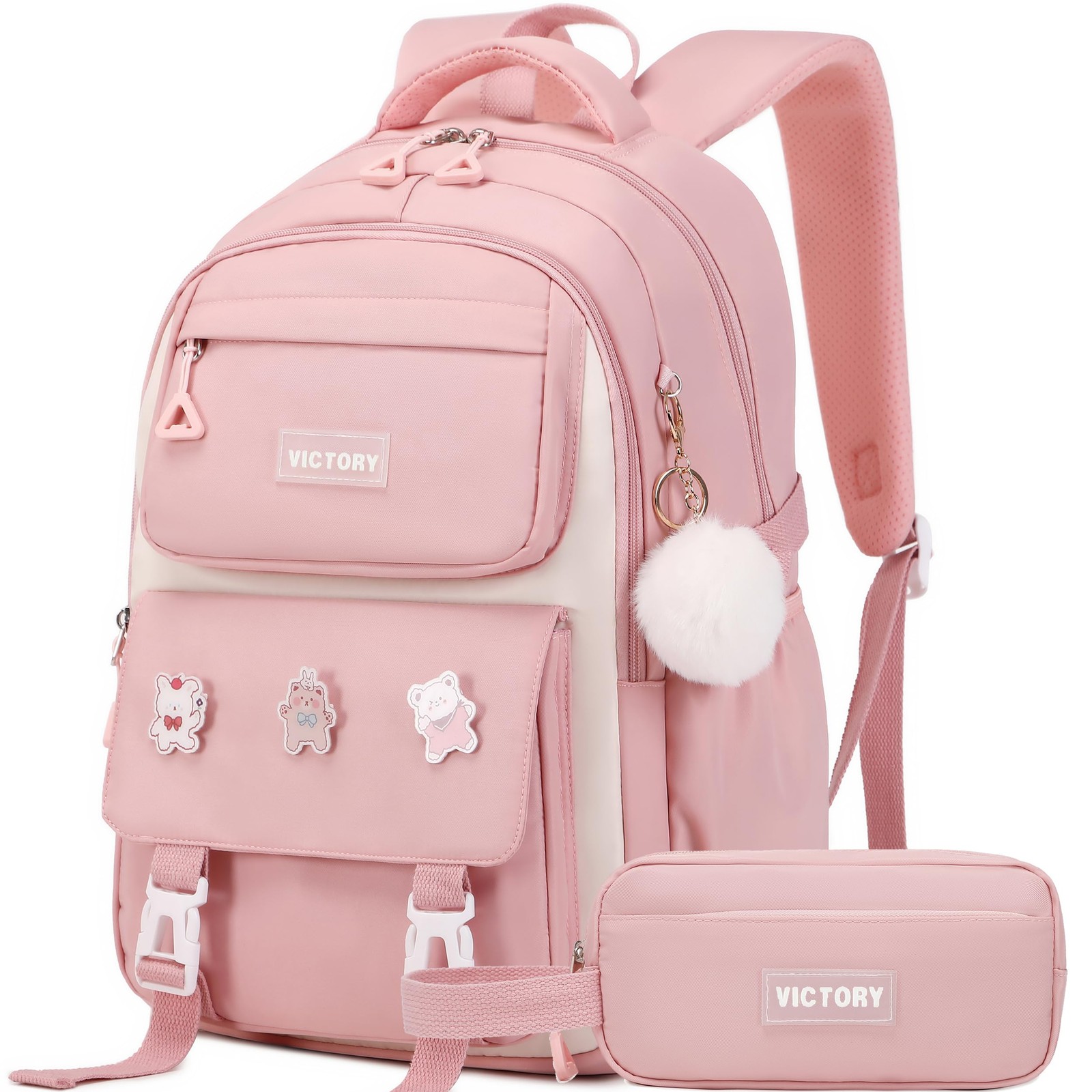 Backpack for Girls Set with Pencil Case 15.6 Inch Laptop School Bag Cute Kids…