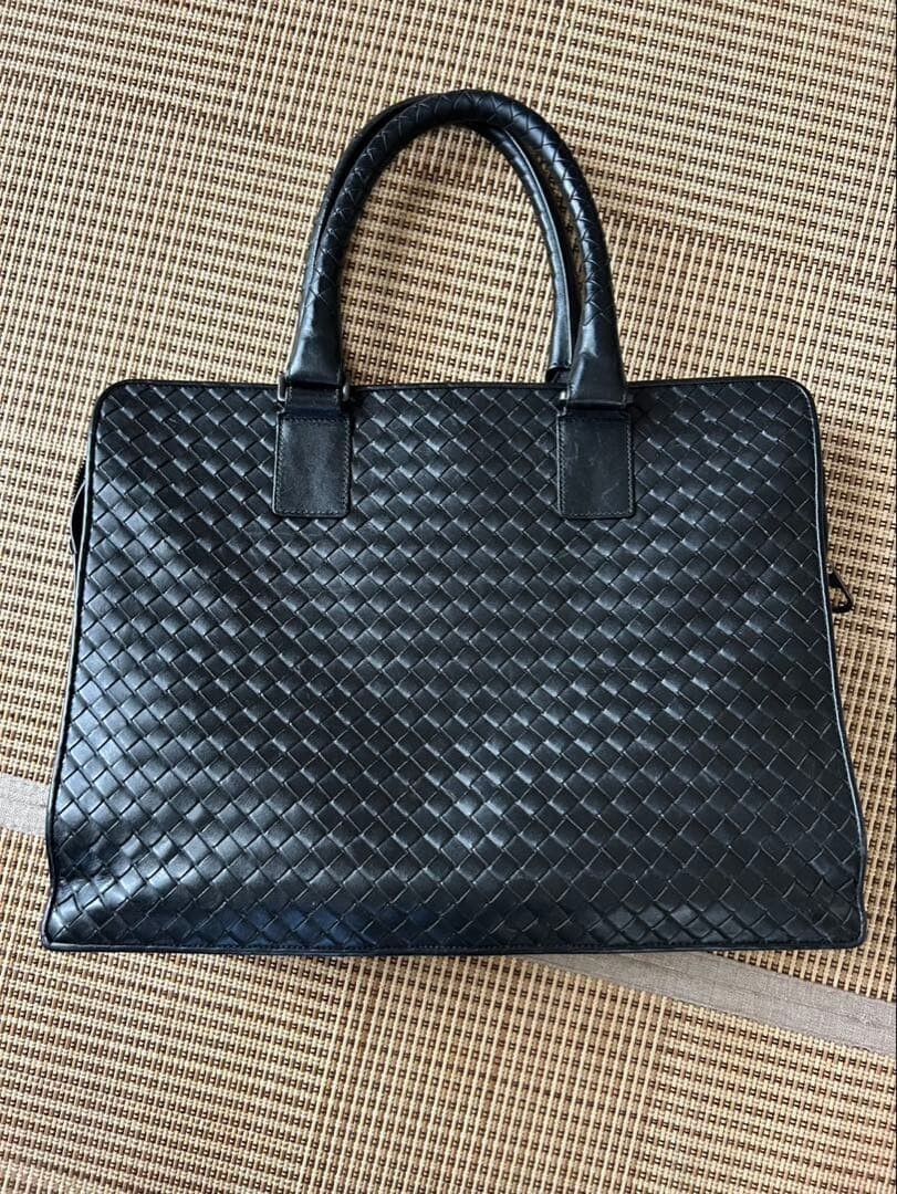 Bottega Veneta Intrecciato Leather Briefcase Black Business Bag Men 29cm 37.5cm